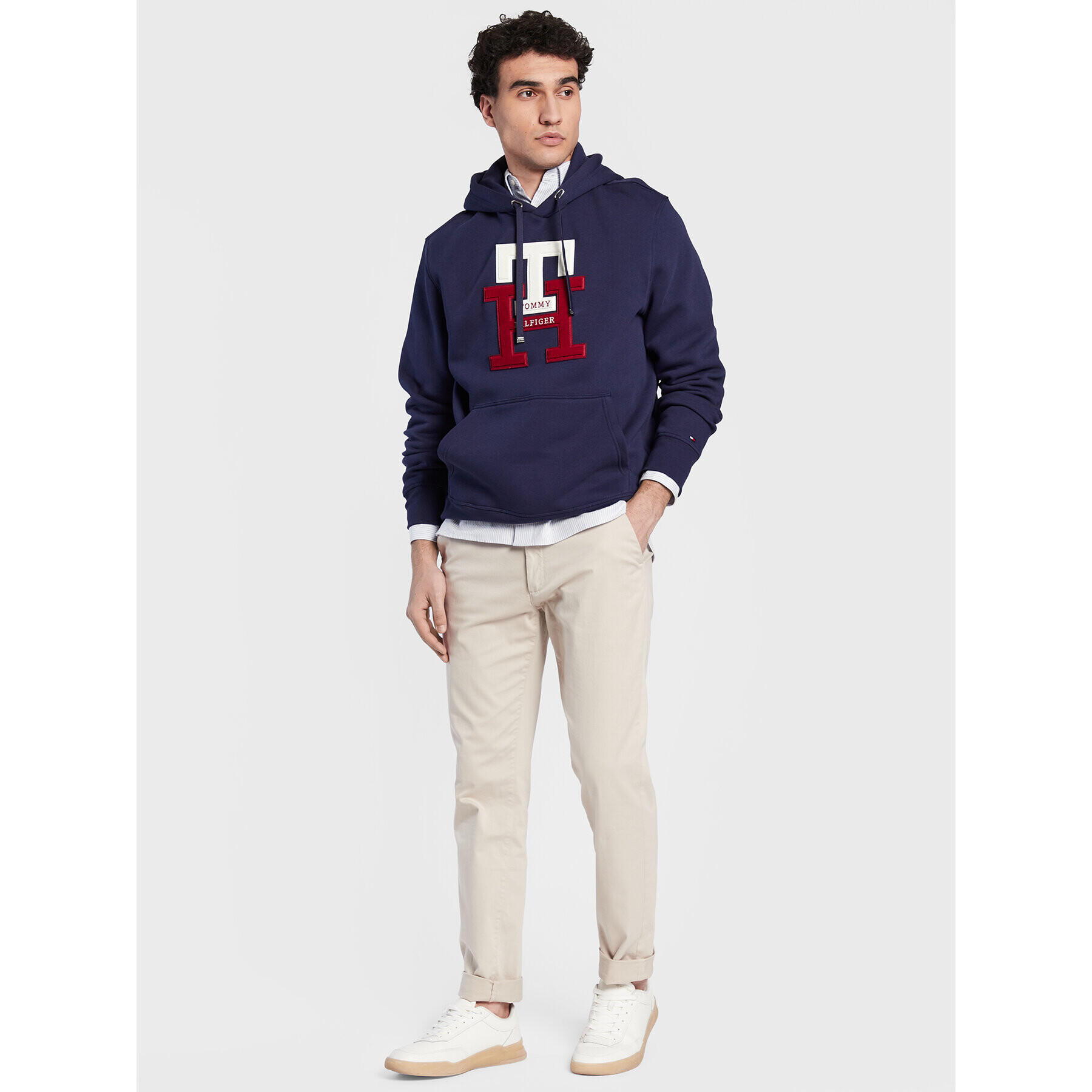 Tommy Hilfiger Mikina Icon Monogram MW0MW29586 Tmavomodrá Relaxed Fit - Pepit.sk