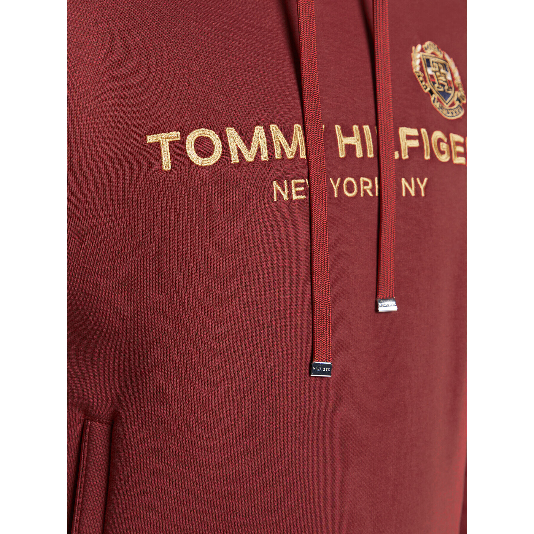 Tommy Hilfiger Mikina Icon Stack Crest MW0MW29332 Červená Regular Fit - Pepit.sk