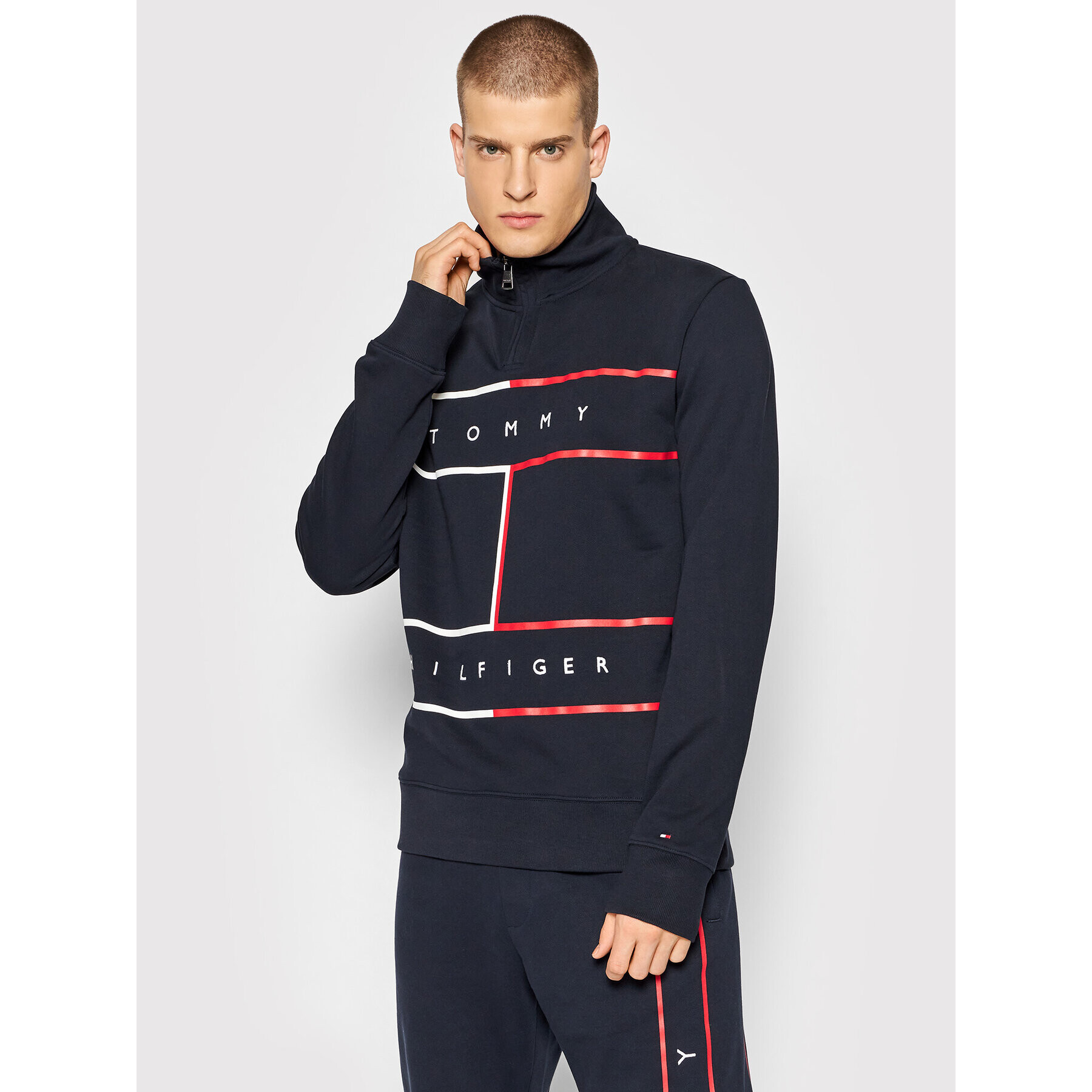 Tommy Hilfiger Mikina Large Rwb Flag MW0MW25049 Tmavomodrá Regular Fit - Pepit.sk