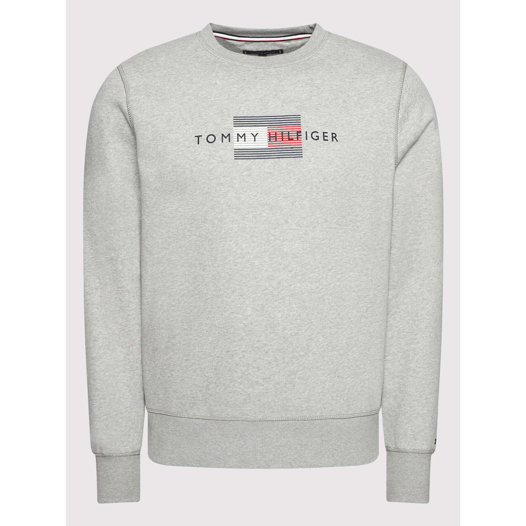 Tommy Hilfiger Mikina Lines Crewneck MW0MW20118 Sivá Regular Fit - Pepit.sk