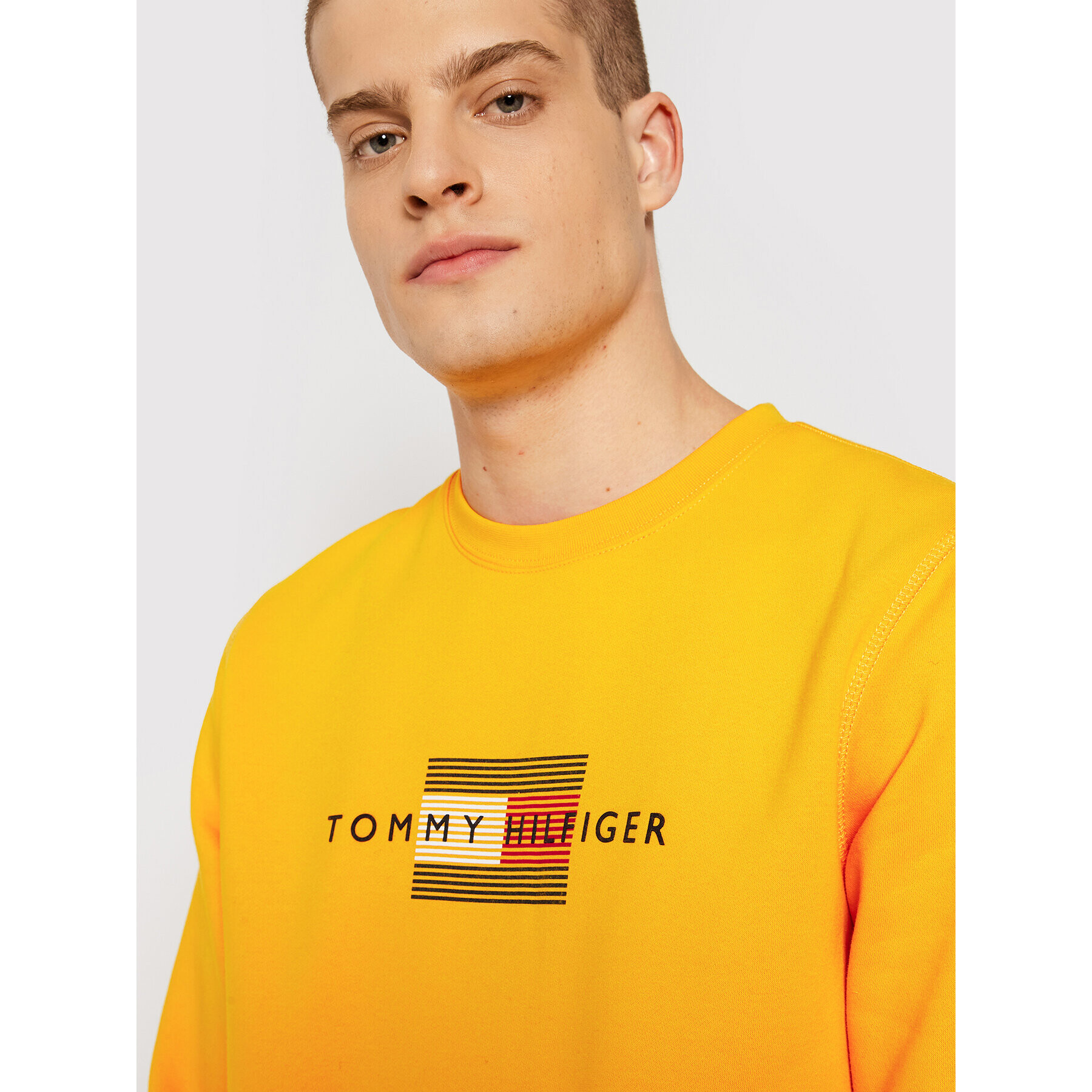 Tommy Hilfiger Mikina Lines MW0MW20118 Žltá Regular Fit - Pepit.sk