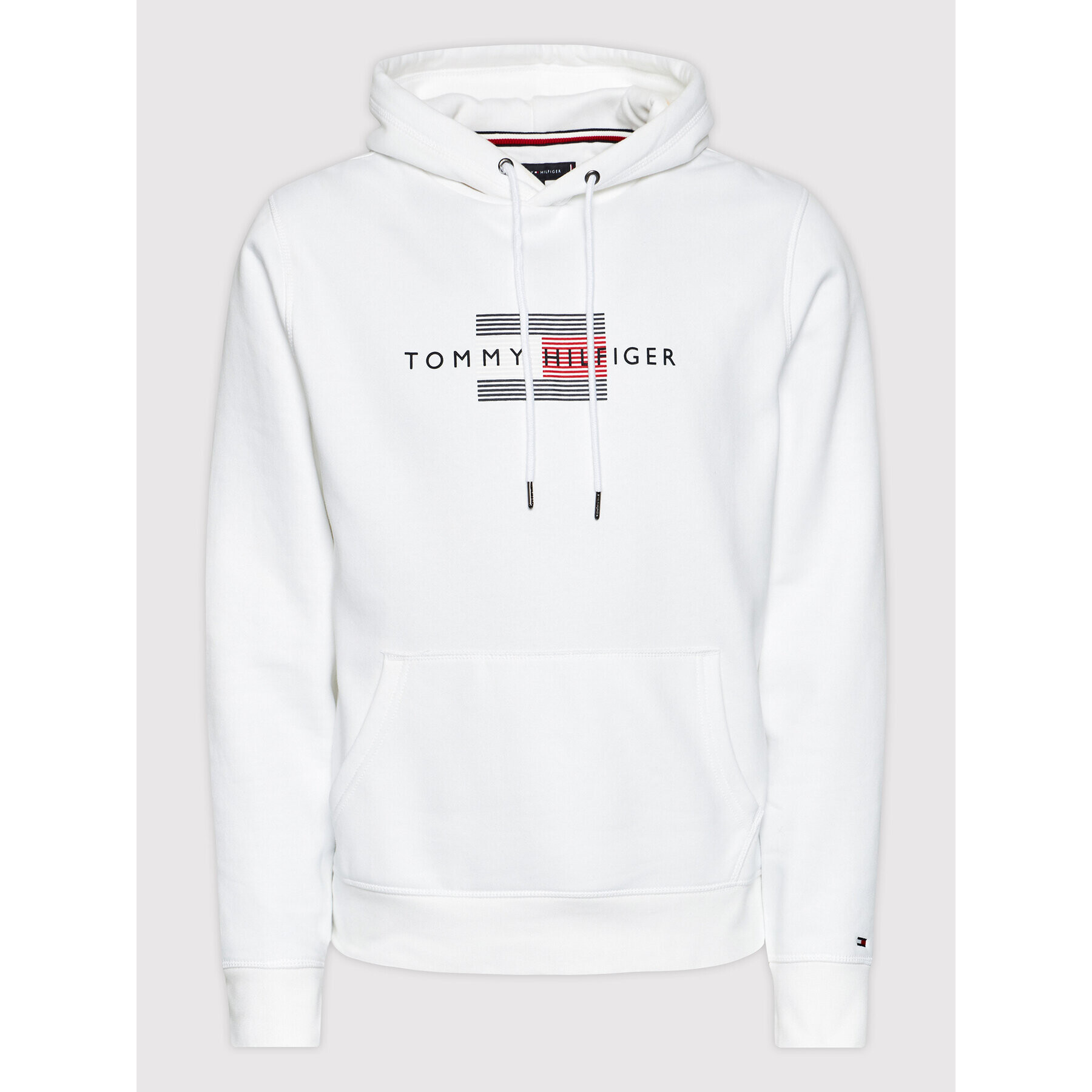 Tommy Hilfiger Mikina Lines MW0MW20952 Biela Regular Fit - Pepit.sk