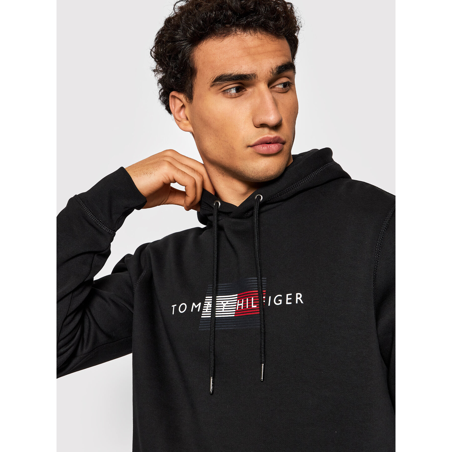 Tommy Hilfiger Mikina Lines MW0MW20952 Čierna Regular Fit - Pepit.sk