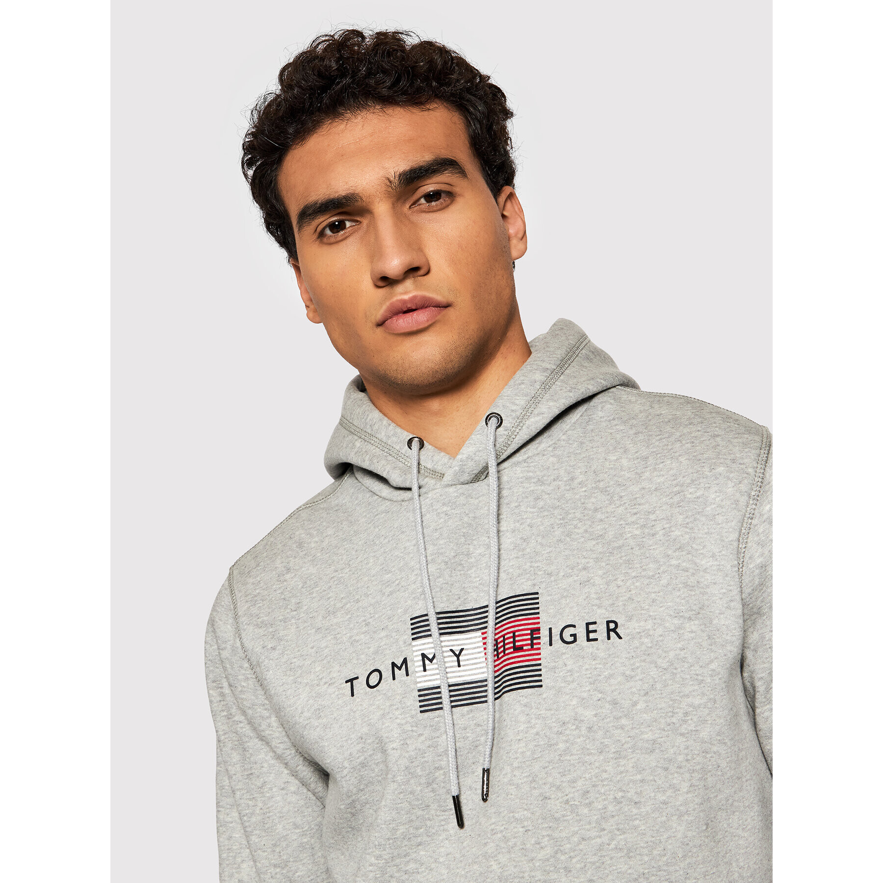 Tommy Hilfiger Mikina Lines MW0MW20952 Sivá Regular Fit - Pepit.sk