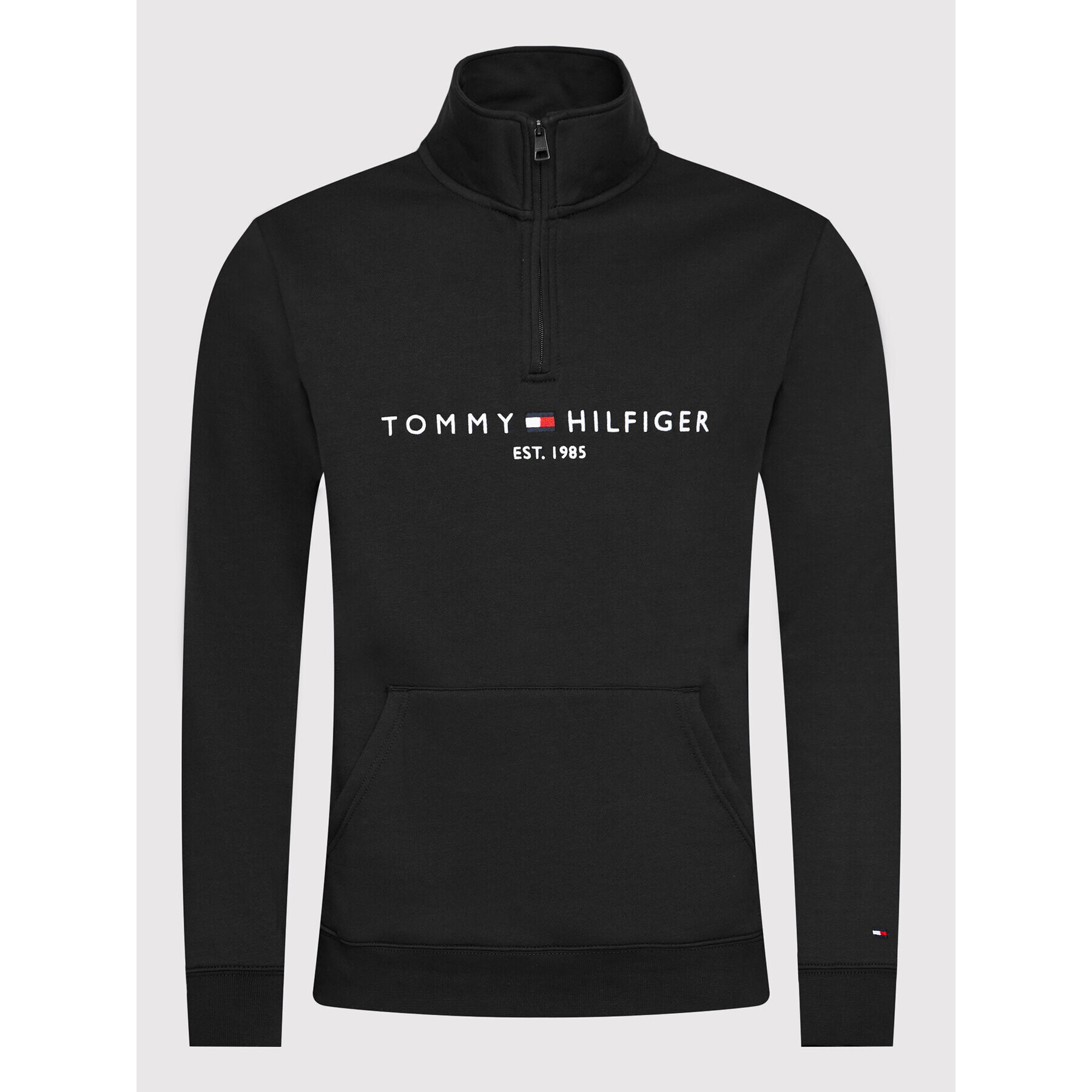 Tommy Hilfiger Mikina Logo Mockneck MW0MW20954 Čierna Regular Fit - Pepit.sk