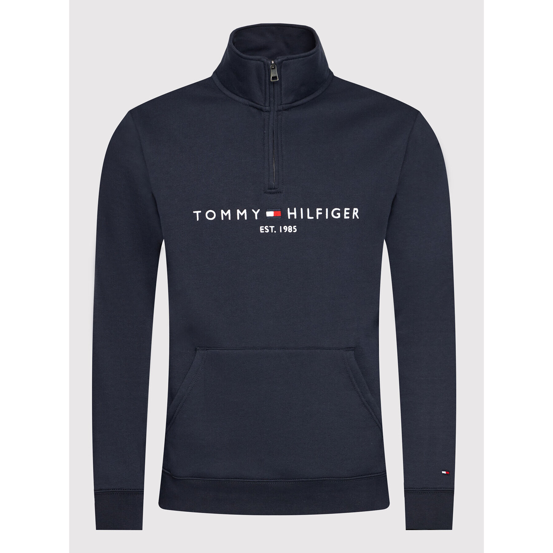 Tommy Hilfiger Mikina Logo Mockneck MW0MW20954 Tmavomodrá Regular Fit - Pepit.sk