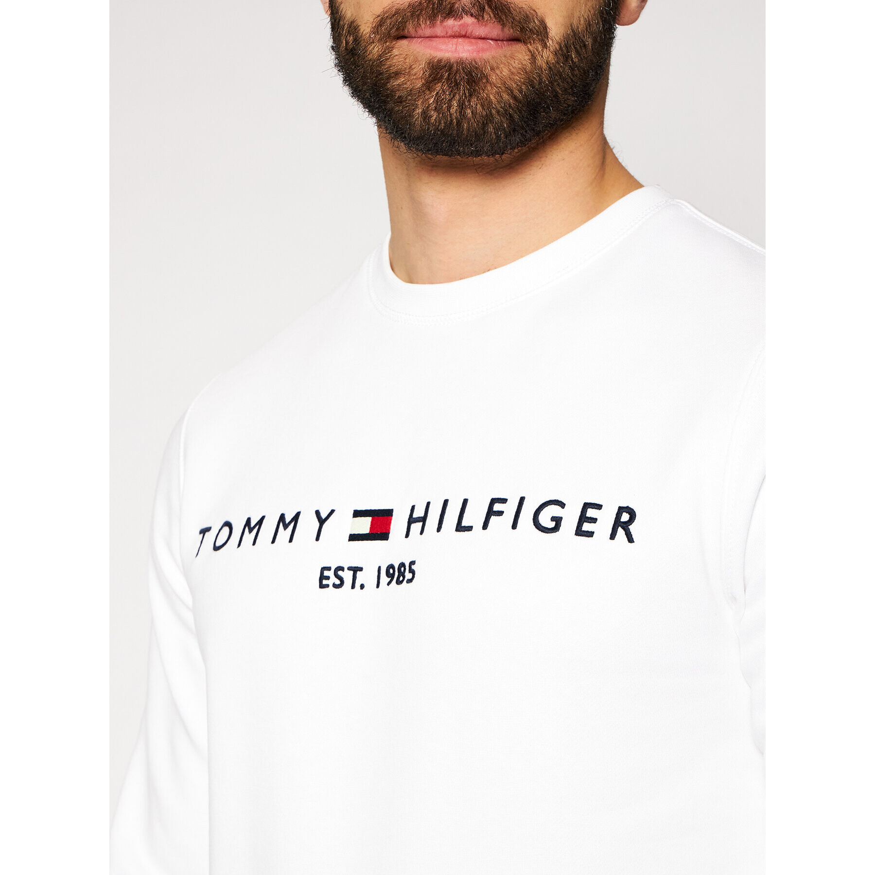 Tommy Hilfiger Mikina Logo MW0MW11596 Biela Regular Fit - Pepit.sk