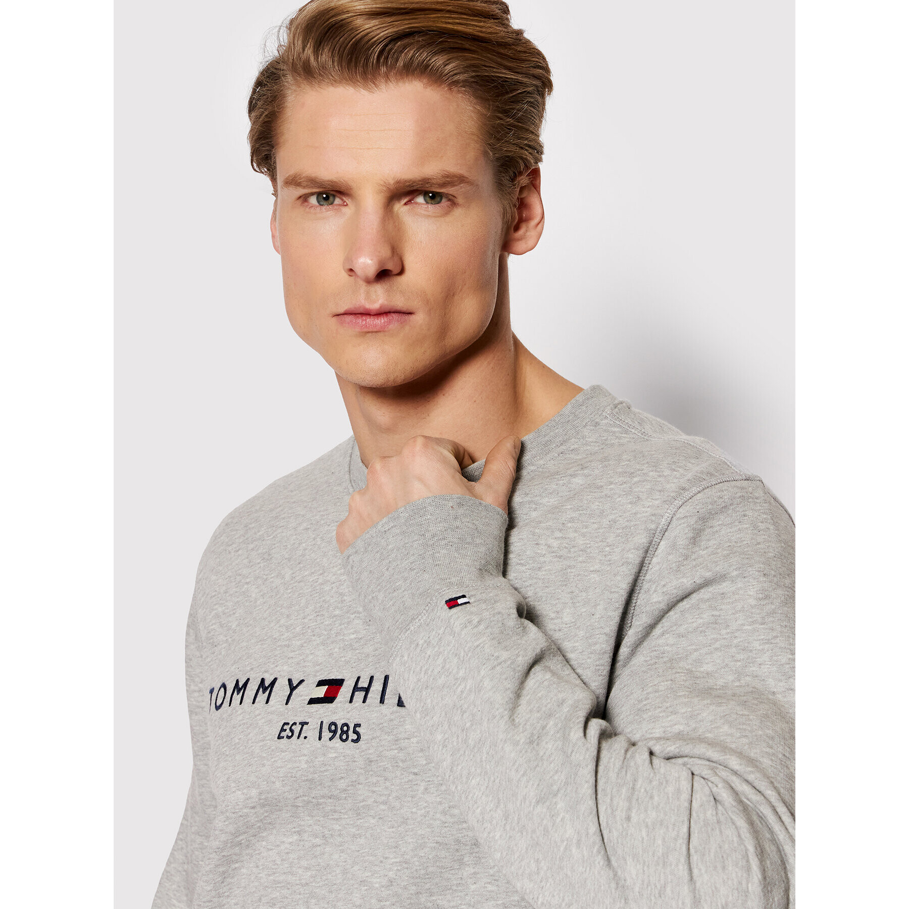 Tommy Hilfiger Mikina Logo MW0MW11596 Sivá Regular Fit - Pepit.sk