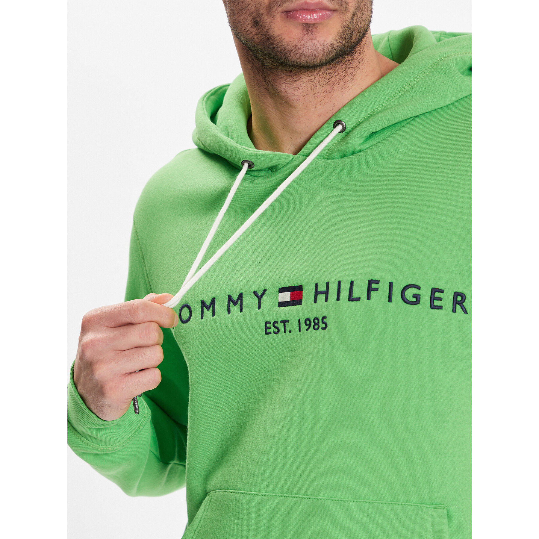 Tommy Hilfiger Mikina Logo MW0MW11599 Zelená Regular Fit - Pepit.sk