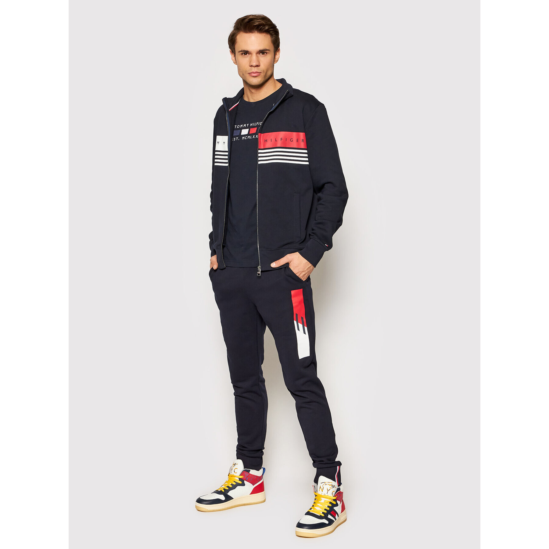 Tommy Hilfiger Mikina Logo MW0MW21094 Tmavomodrá Regular Fit - Pepit.sk