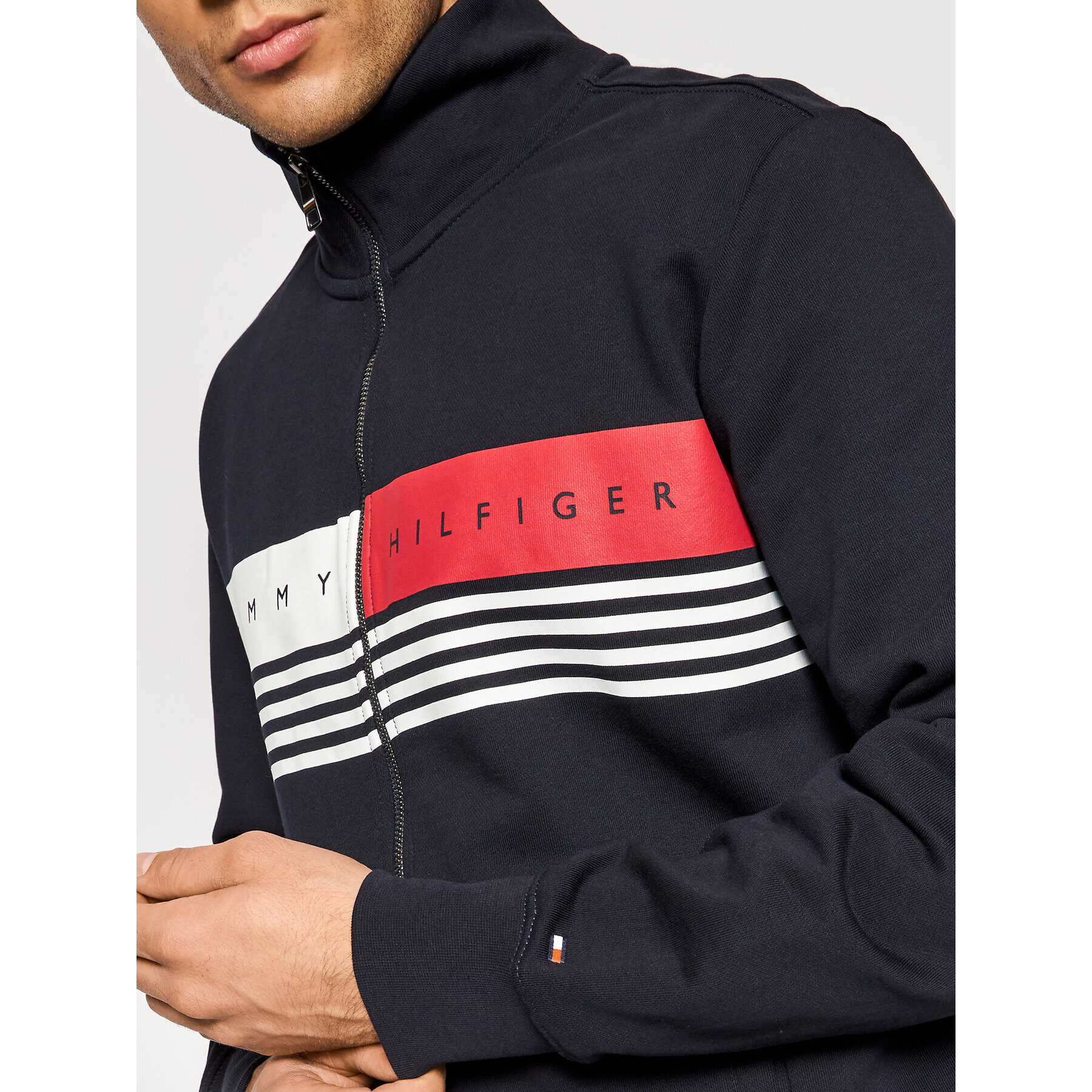 Tommy Hilfiger Mikina Logo MW0MW21094 Tmavomodrá Regular Fit - Pepit.sk