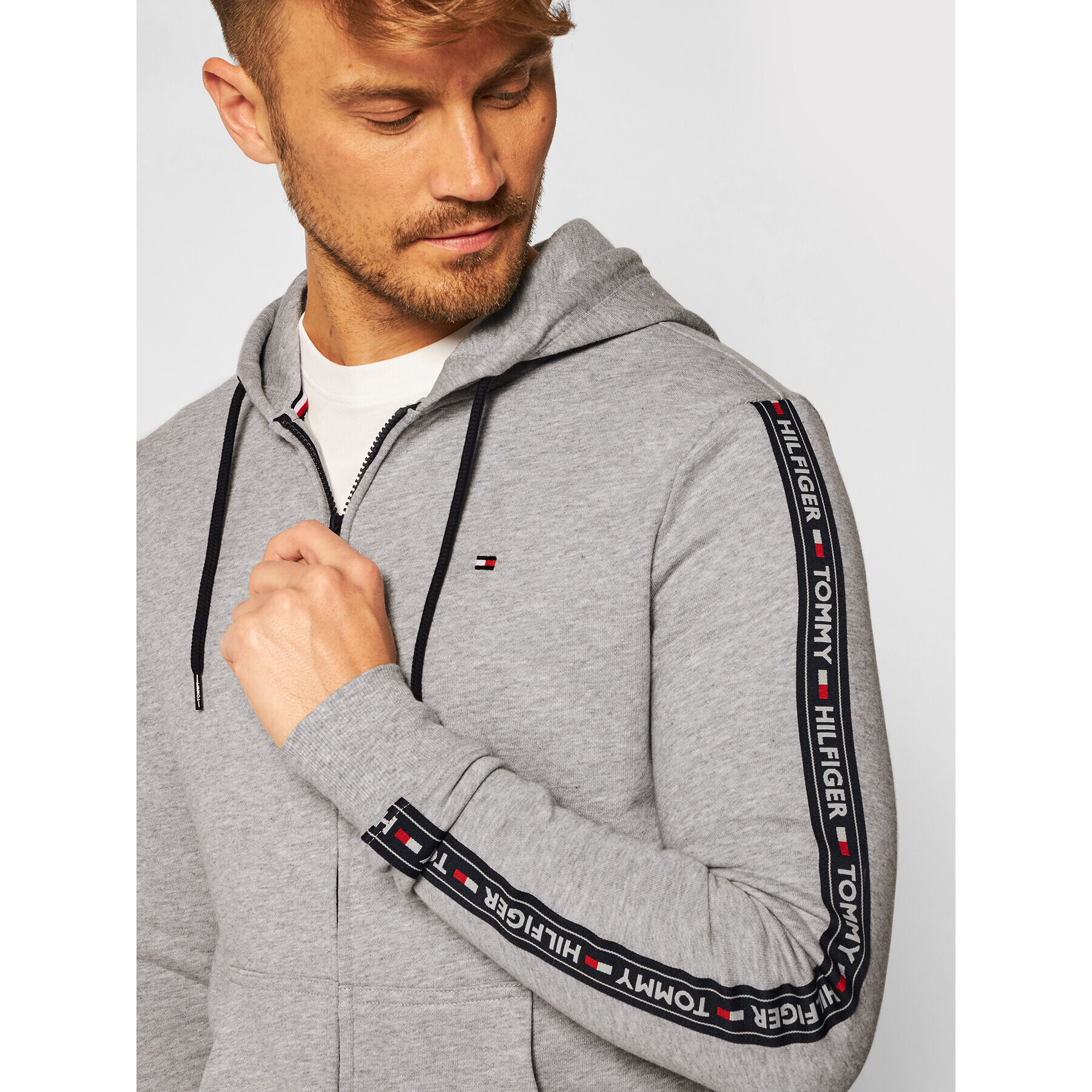 Tommy Hilfiger Mikina Logo UM0UM00708 Sivá Regular Fit - Pepit.sk