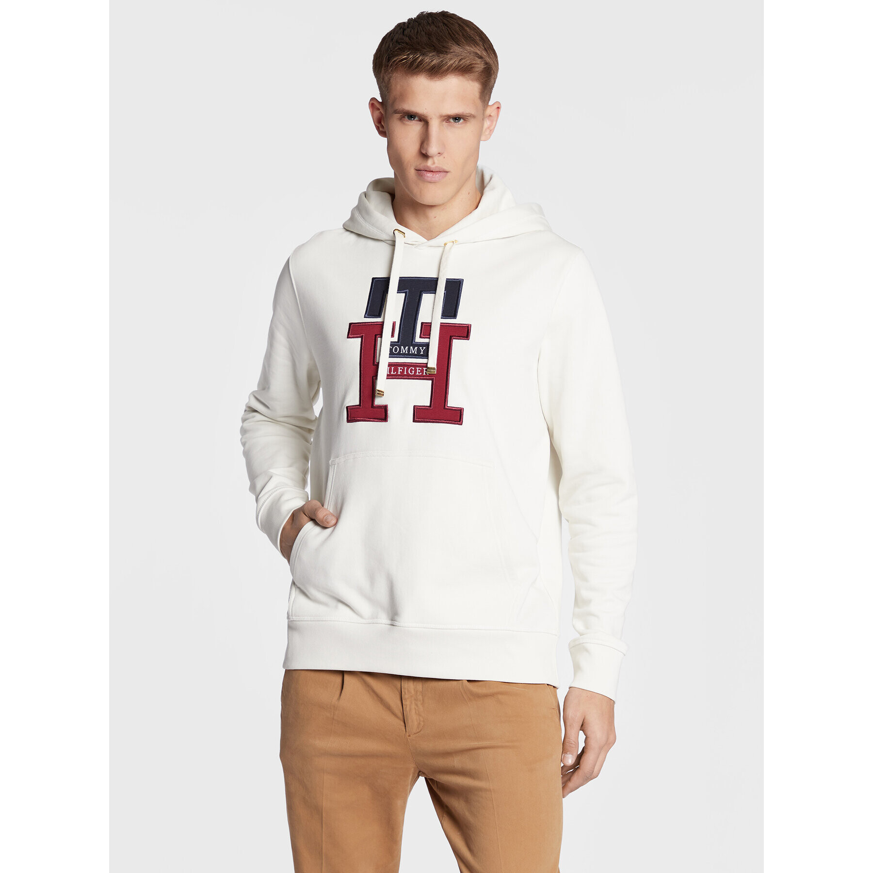 Tommy Hilfiger Mikina Lux Monogram MW0MW28187 Béžová Regular Fit - Pepit.sk