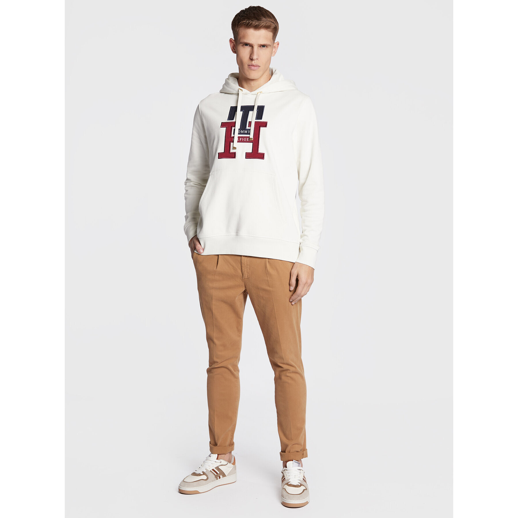 Tommy Hilfiger Mikina Lux Monogram MW0MW28187 Béžová Regular Fit - Pepit.sk