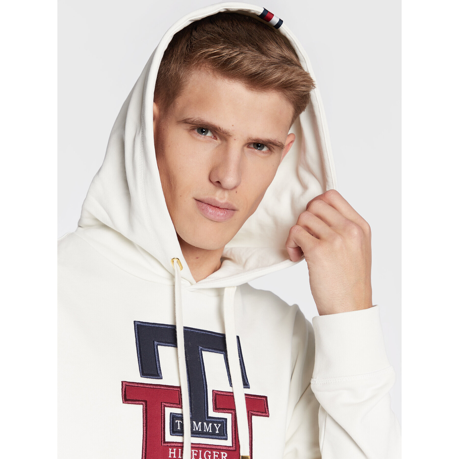 Tommy Hilfiger Mikina Lux Monogram MW0MW28187 Béžová Regular Fit - Pepit.sk