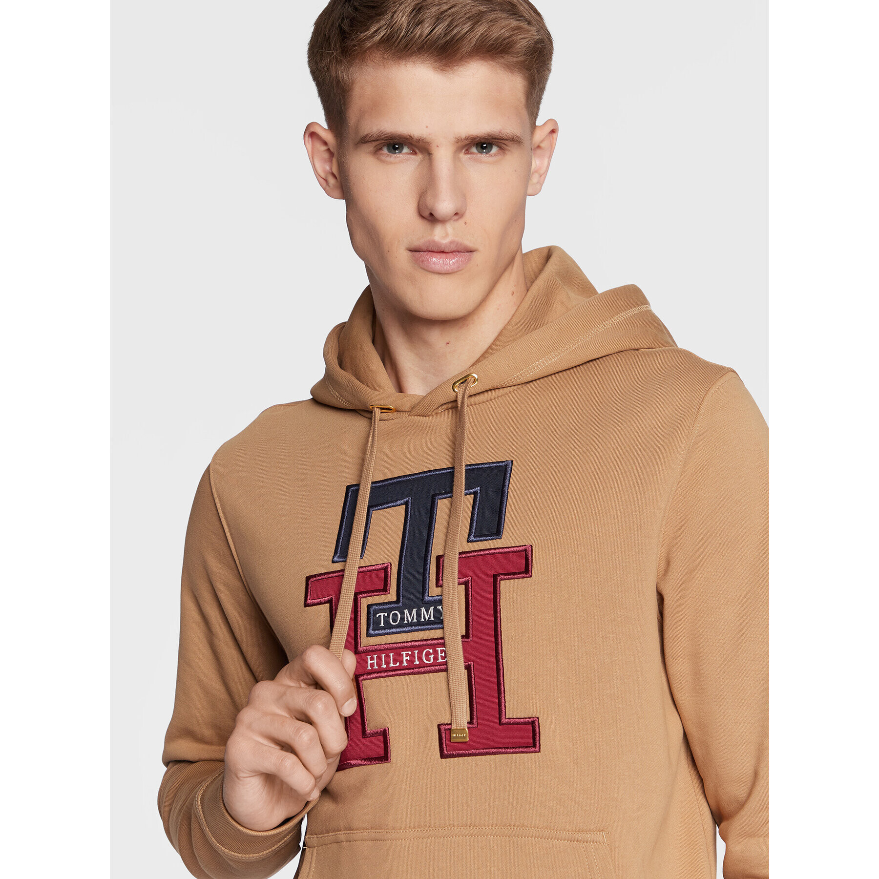 Tommy Hilfiger Mikina Lux Monogram MW0MW28187 Hnedá Regular Fit - Pepit.sk