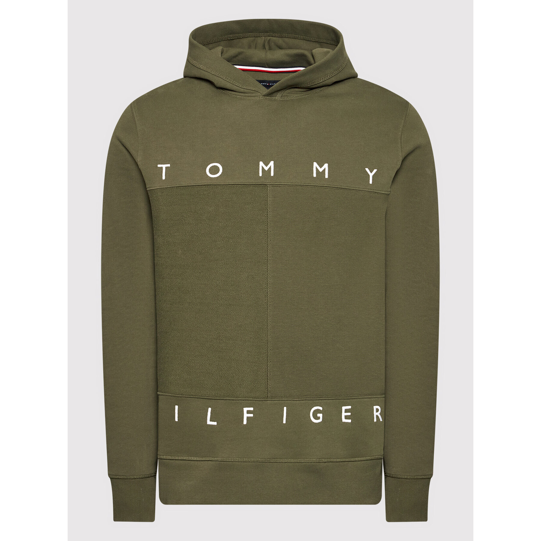 Tommy Hilfiger Mikina Mono Design MW0MW22153 Zelená Regular Fit - Pepit.sk