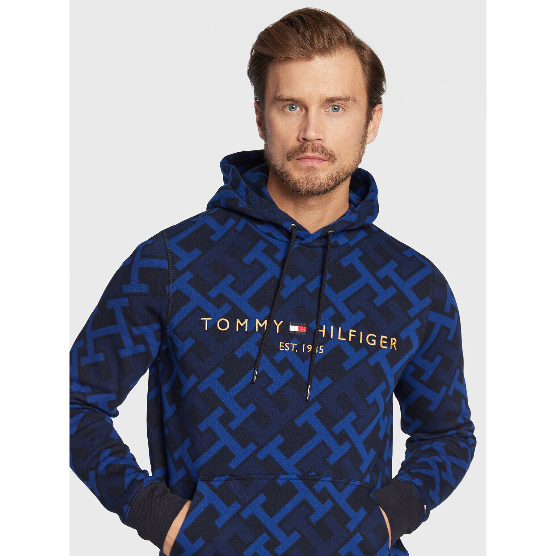 Tommy Hilfiger Mikina Monogram MW0MW28676 Tmavomodrá Regular Fit - Pepit.sk