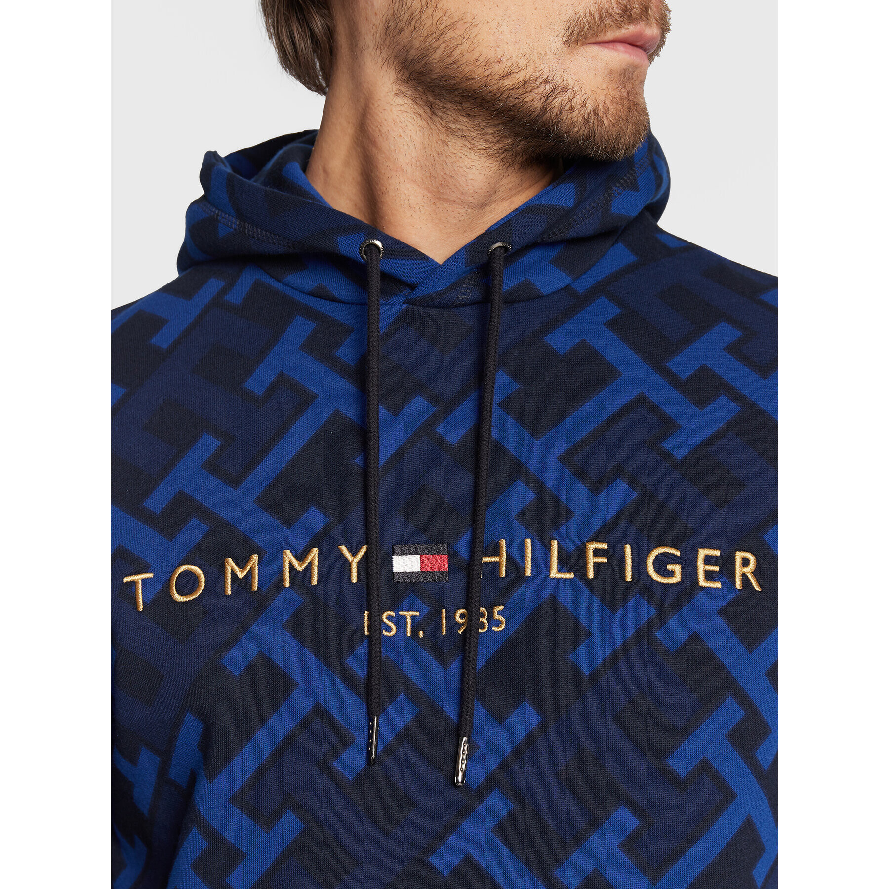 Tommy Hilfiger Mikina Monogram MW0MW28676 Tmavomodrá Regular Fit - Pepit.sk