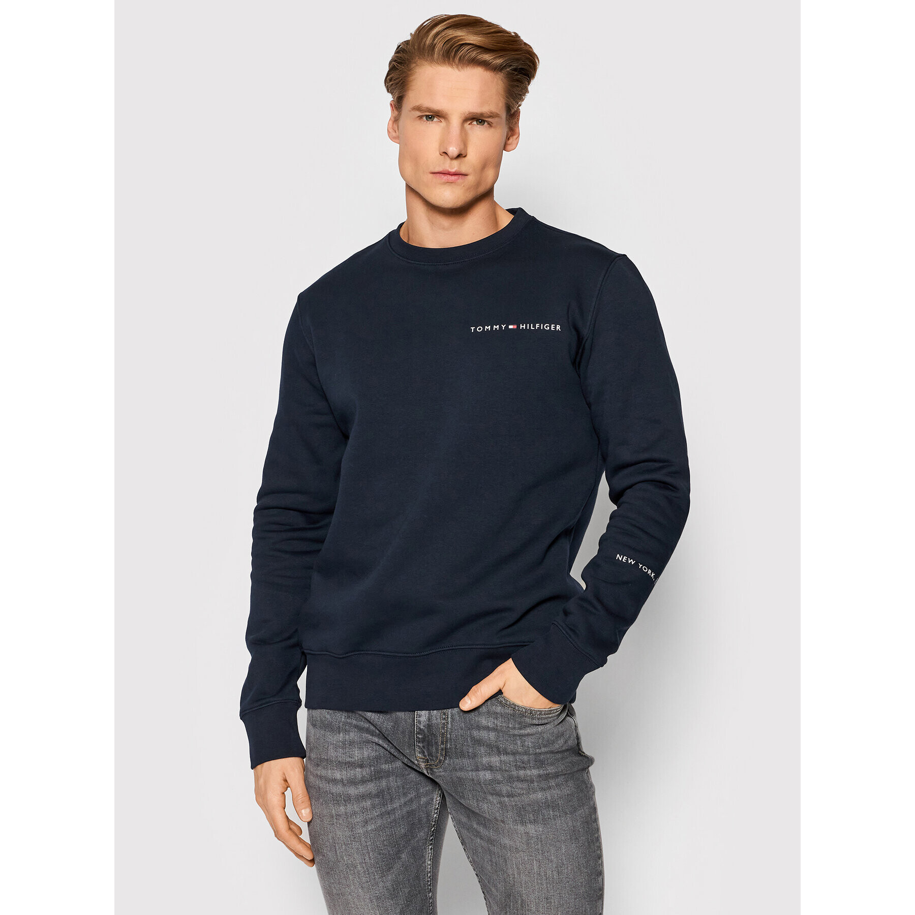 Tommy Hilfiger Mikina Multi Placement MW0MW22199 Tmavomodrá Regular Fit - Pepit.sk