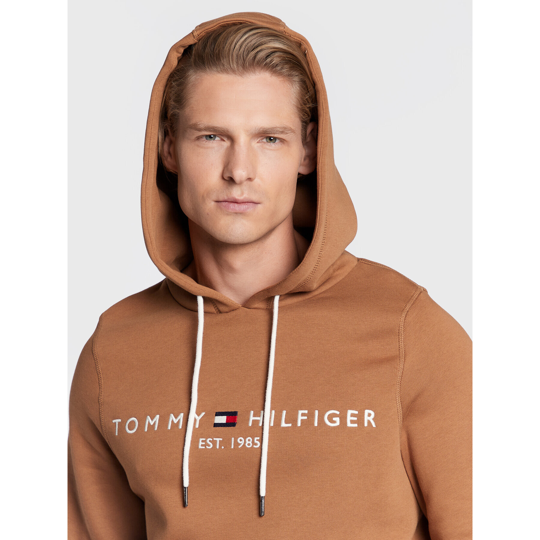 Tommy Hilfiger Mikina MW0MW11599 Hnedá Regular Fit - Pepit.sk