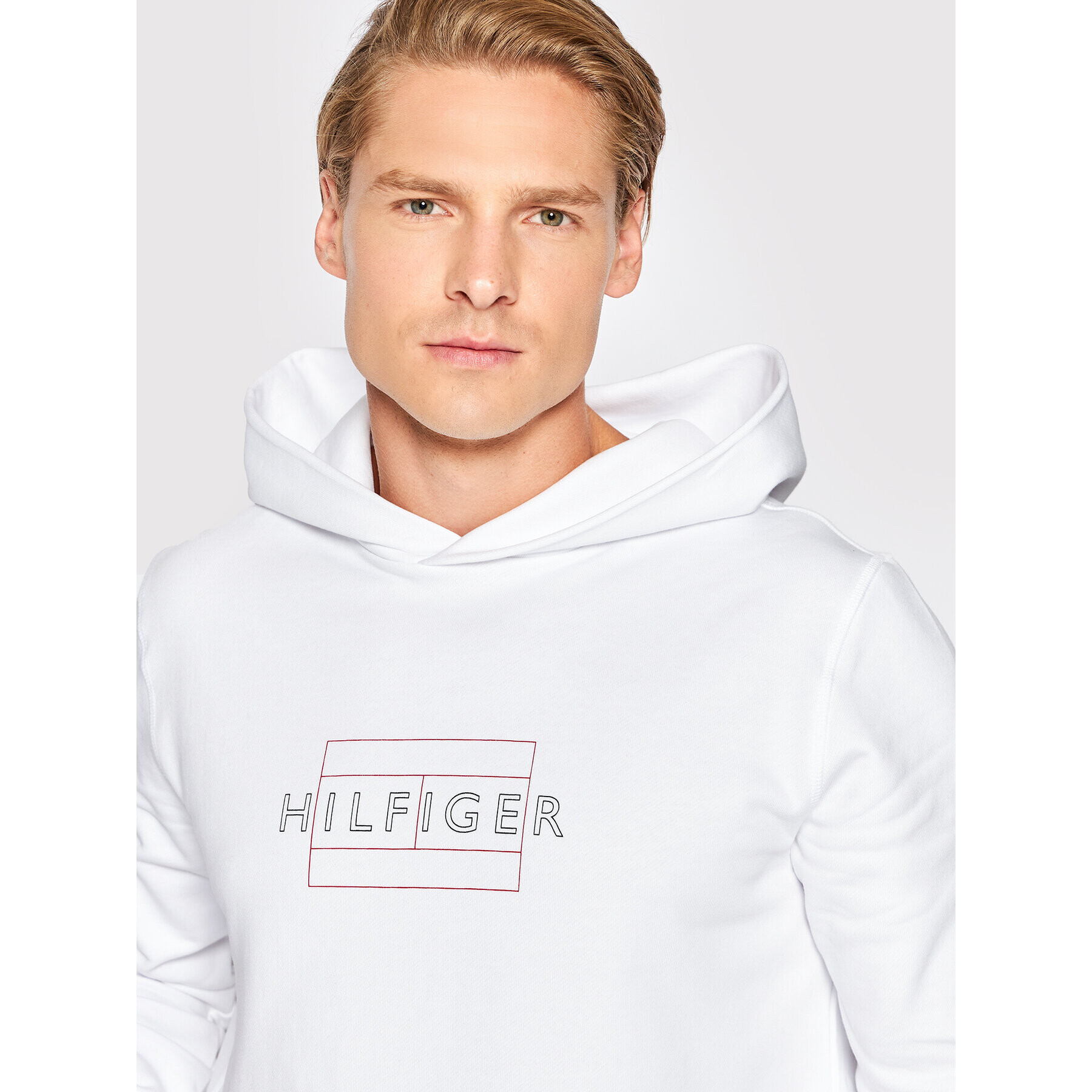 Tommy Hilfiger Mikina MW0MW25598 Biela Regular Fit - Pepit.sk