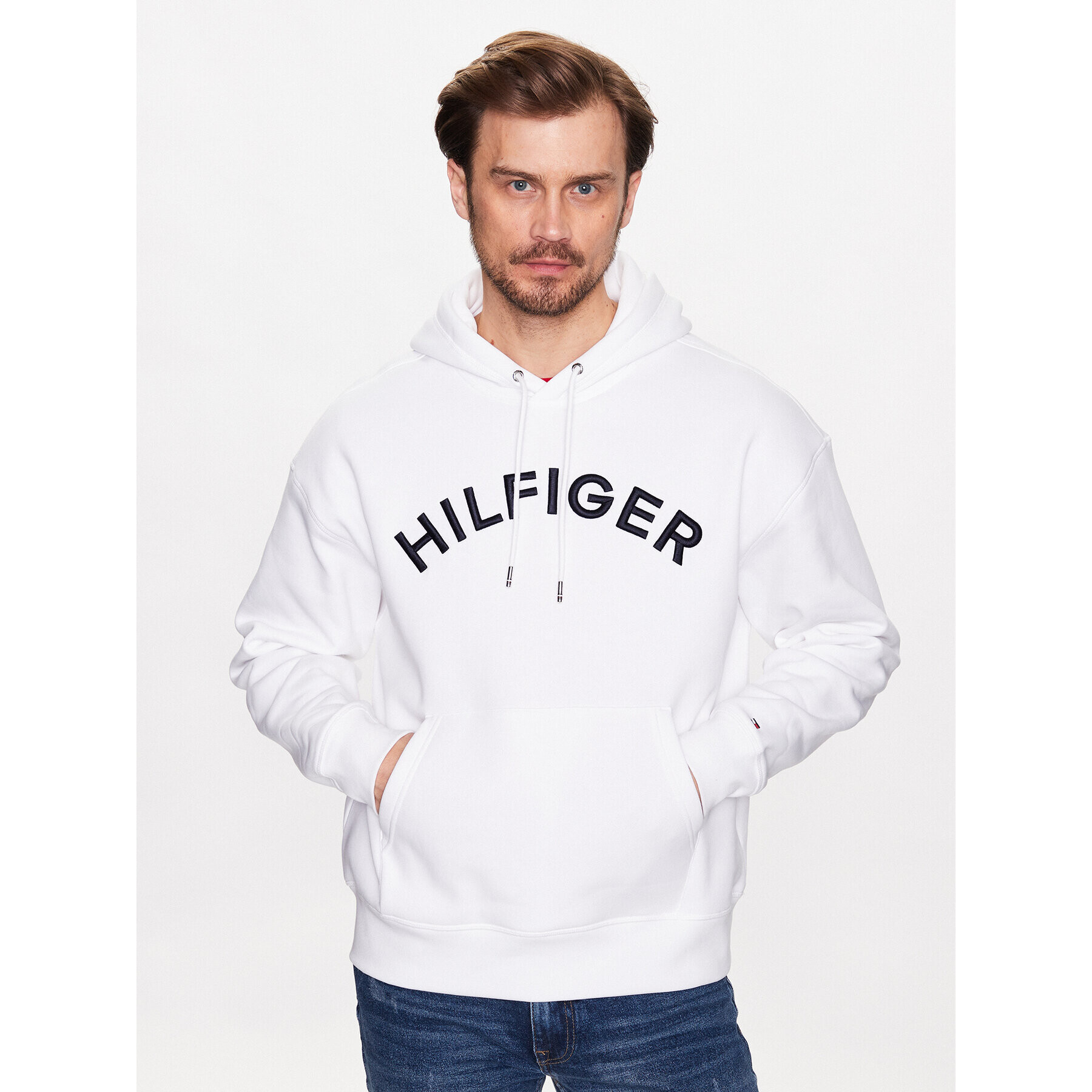 Tommy Hilfiger Mikina MW0MW31070 Biela Regular Fit - Pepit.sk