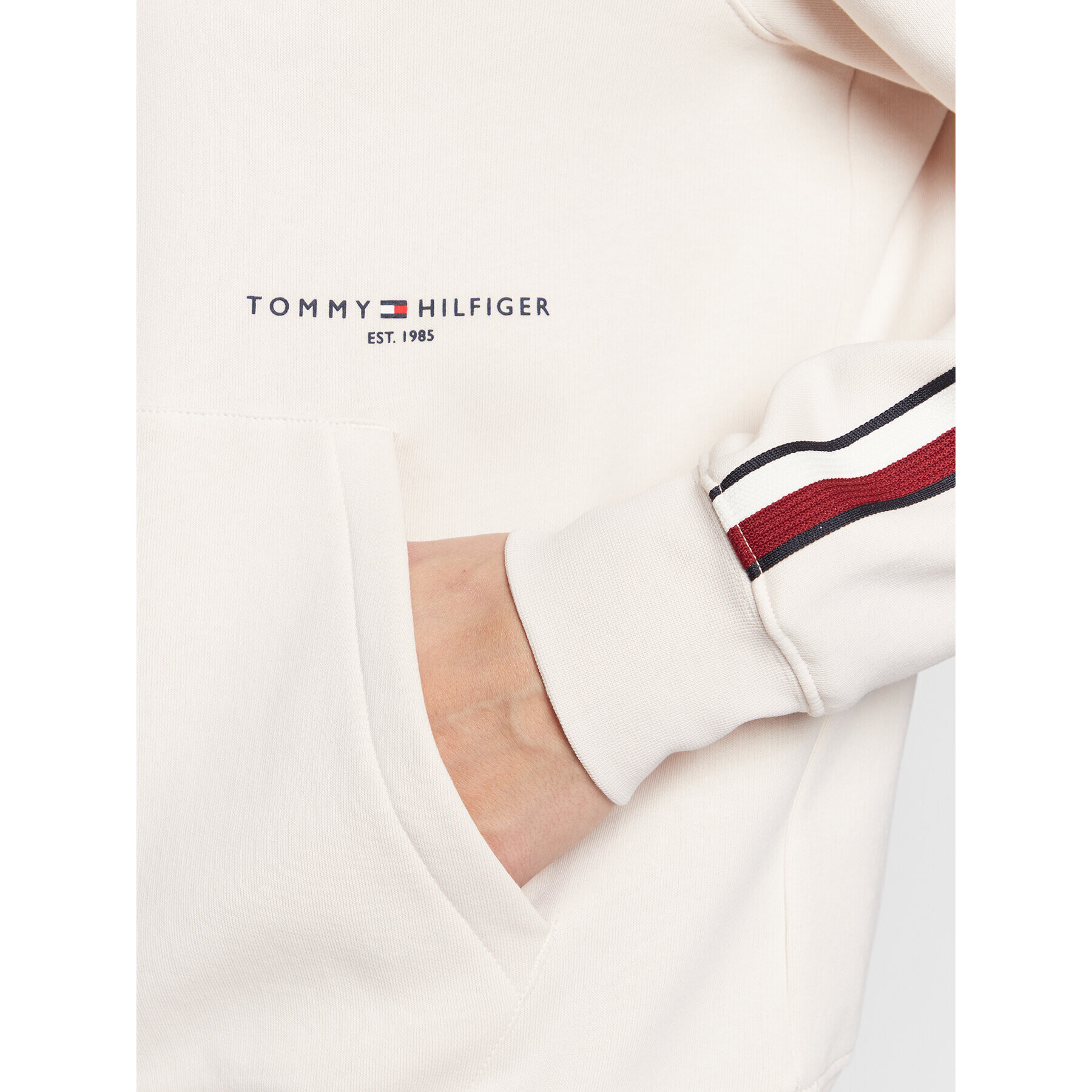 Tommy Hilfiger Mikina New Global MW0MW29339 Écru Regular Fit - Pepit.sk