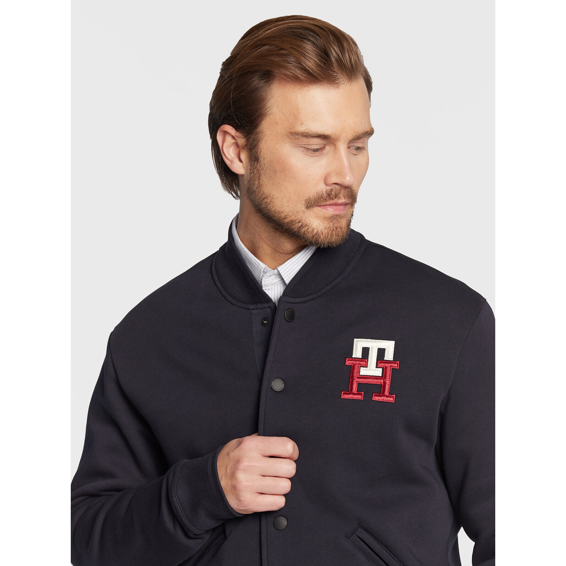 Tommy Hilfiger Mikina Pop Monogram MW0MW28211 Tmavomodrá Casual Fit - Pepit.sk