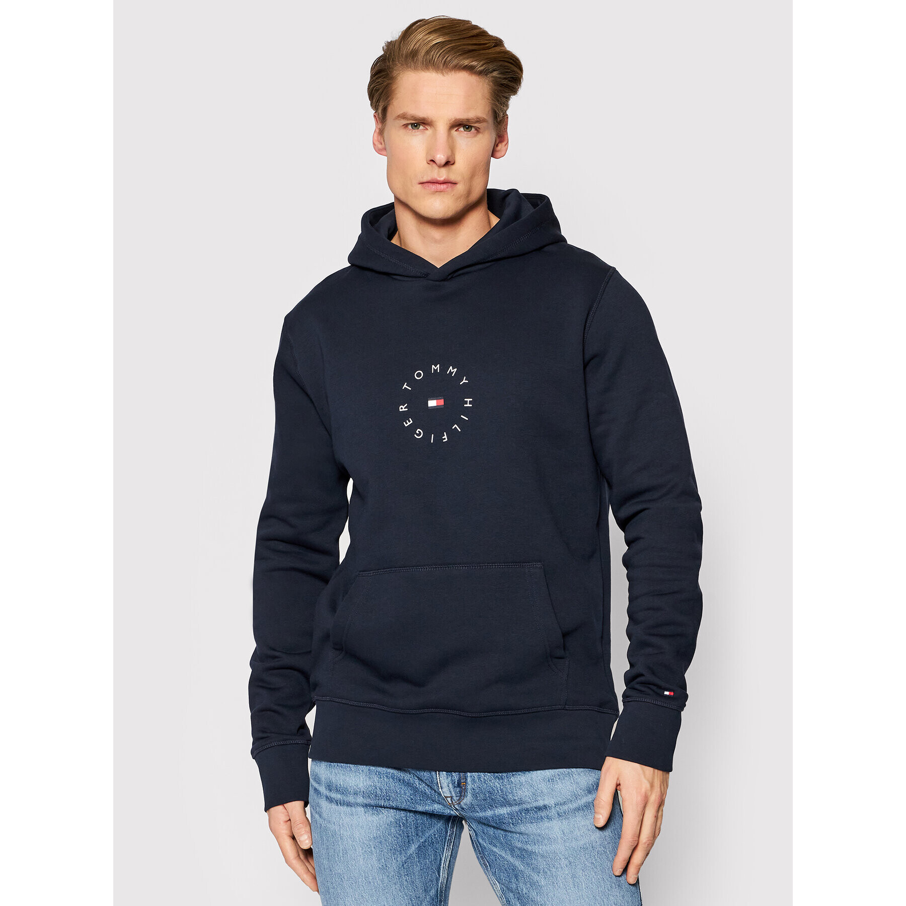 Tommy Hilfiger Mikina Roundall Graphic MW0MW22116 Tmavomodrá Regular Fit - Pepit.sk