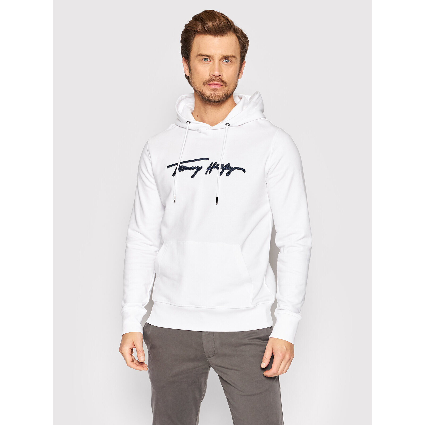 Tommy Hilfiger Mikina Signature Graphic MW0MW25057 Biela Regular Fit - Pepit.sk