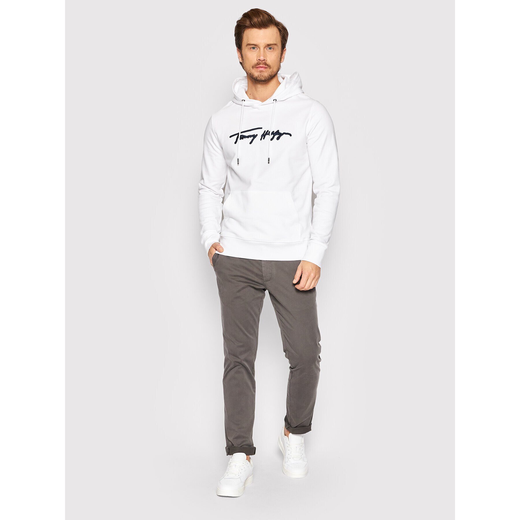 Tommy Hilfiger Mikina Signature Graphic MW0MW25057 Biela Regular Fit - Pepit.sk