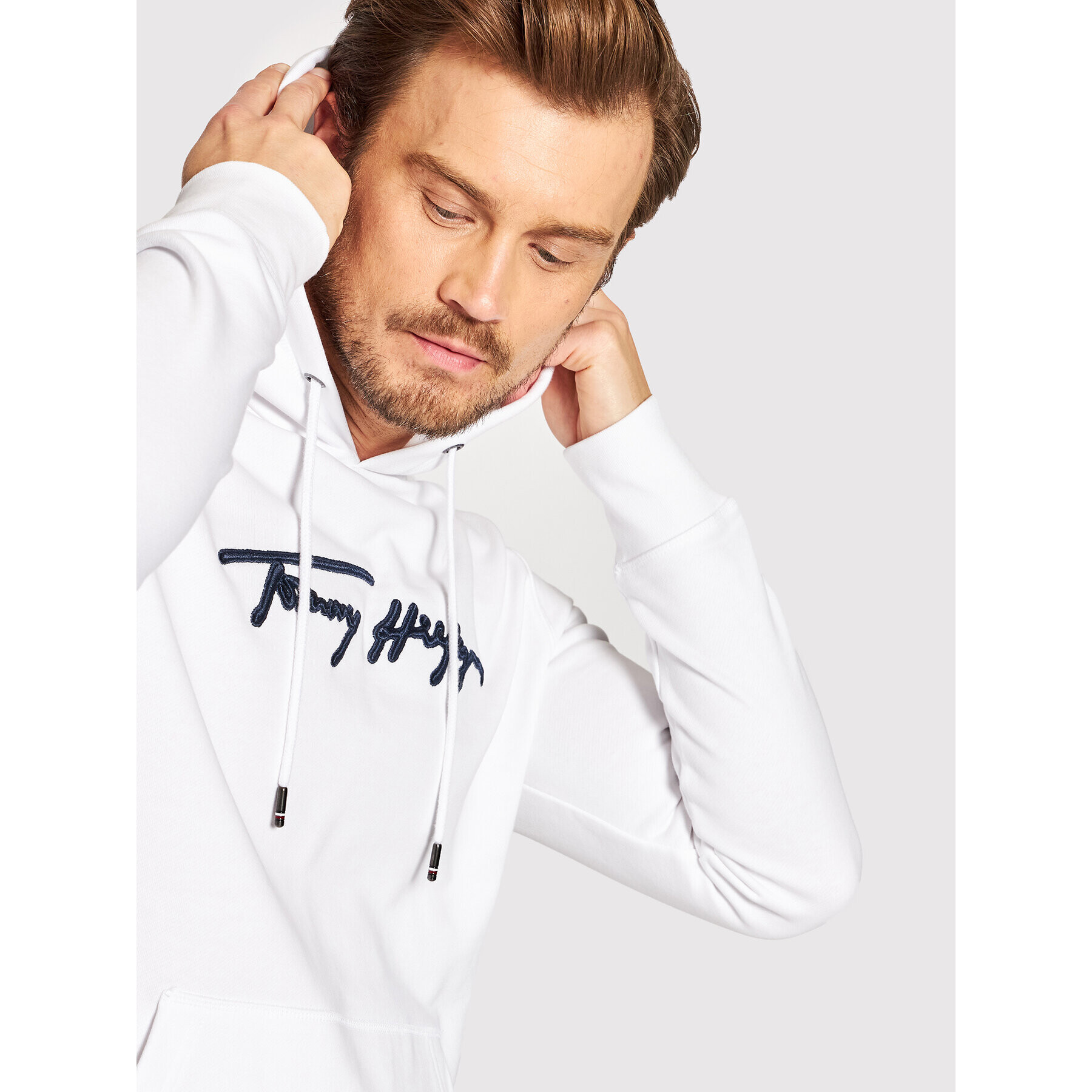 Tommy Hilfiger Mikina Signature Graphic MW0MW25057 Biela Regular Fit - Pepit.sk