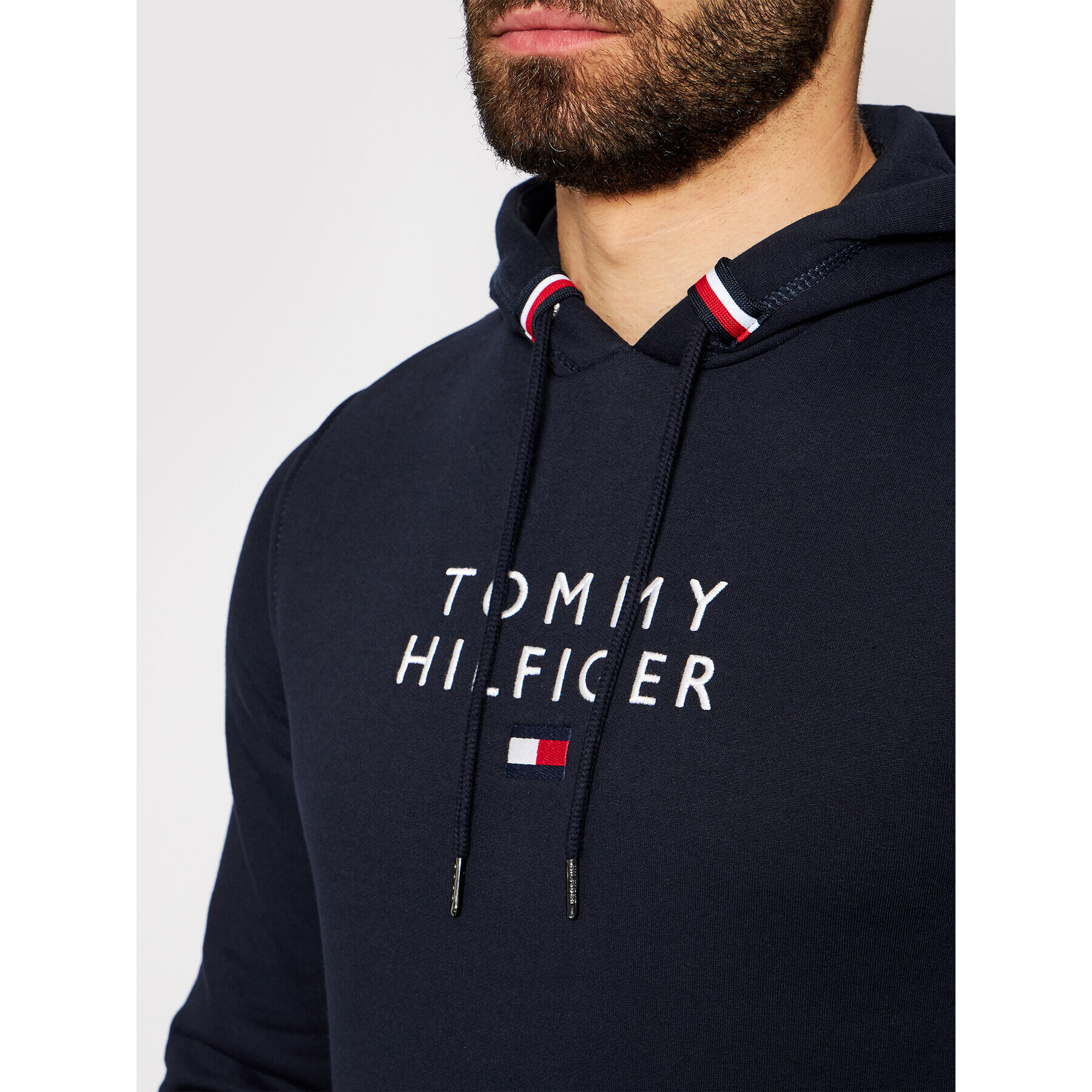 Tommy Hilfiger Mikina Stacked Flag MW0MW17397 Tmavomodrá Regular Fit - Pepit.sk