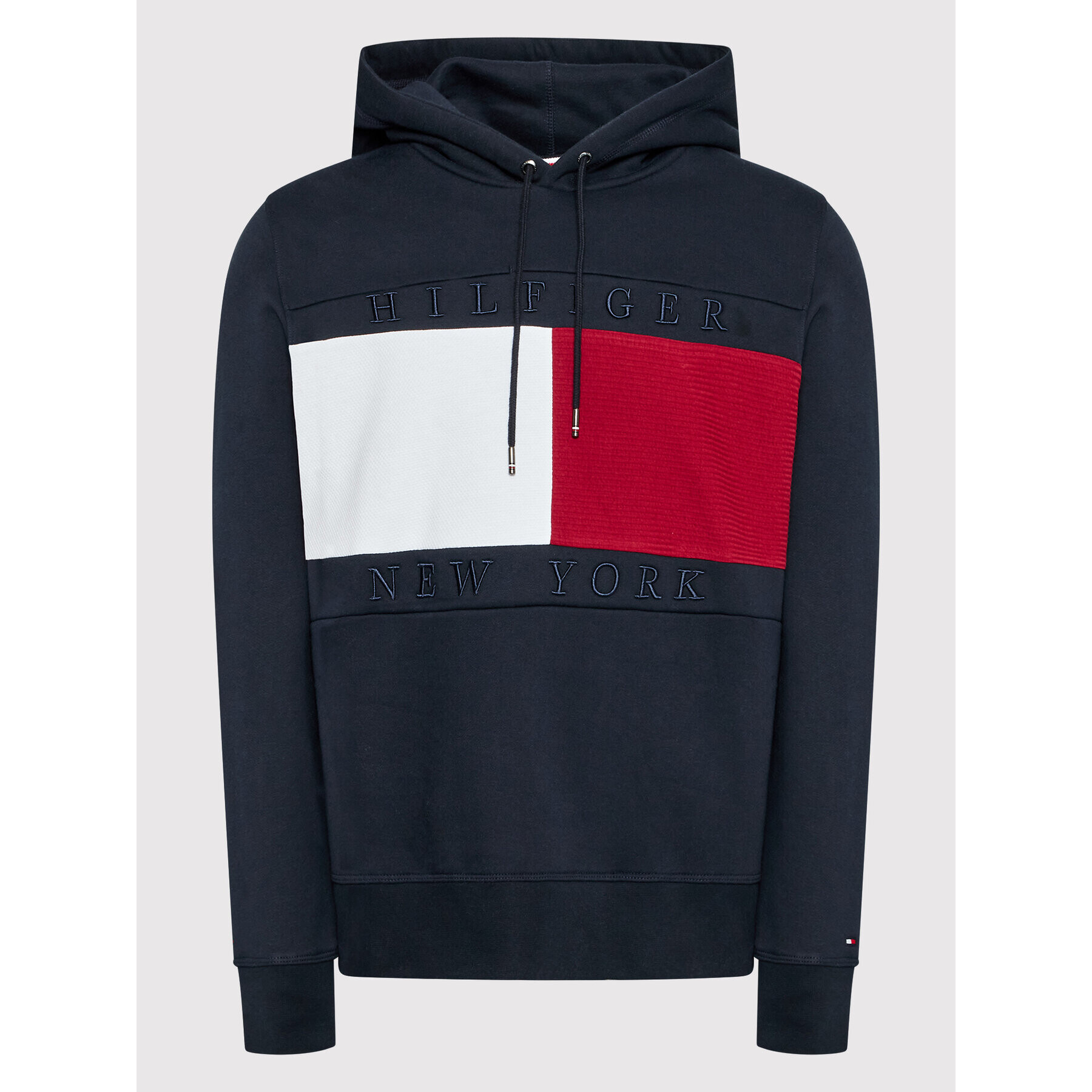 Tommy Hilfiger Mikina Structure Flag MW0MW28528 Tmavomodrá Regular Fit - Pepit.sk