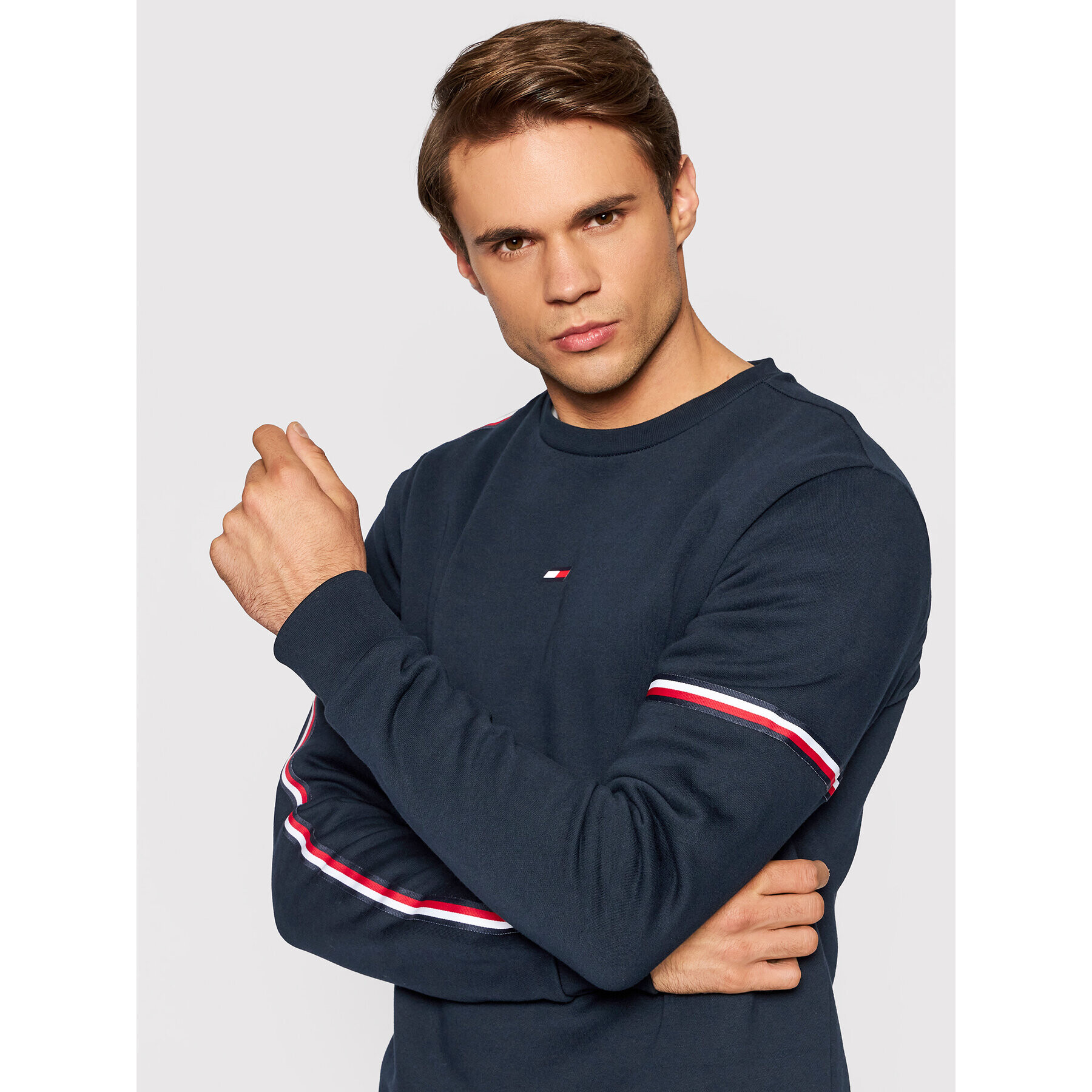 Tommy Hilfiger Mikina Tape Seasonal Crew MW0MW19769 Tmavomodrá Regular Fit - Pepit.sk