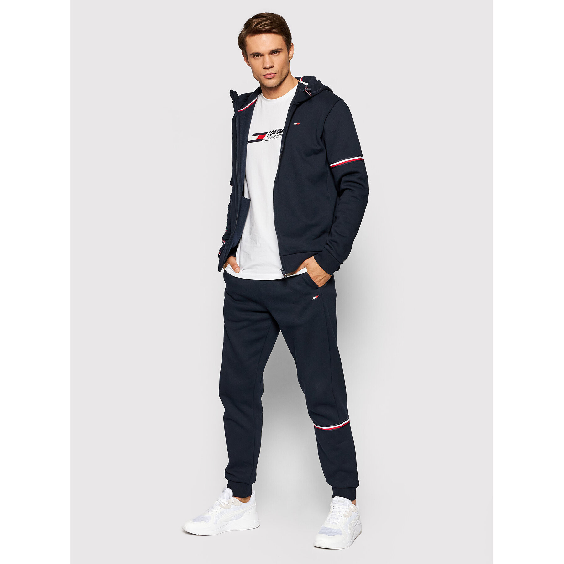 Tommy Hilfiger Mikina Tape Seasonal MW0MW19768 Tmavomodrá Regular Fit - Pepit.sk