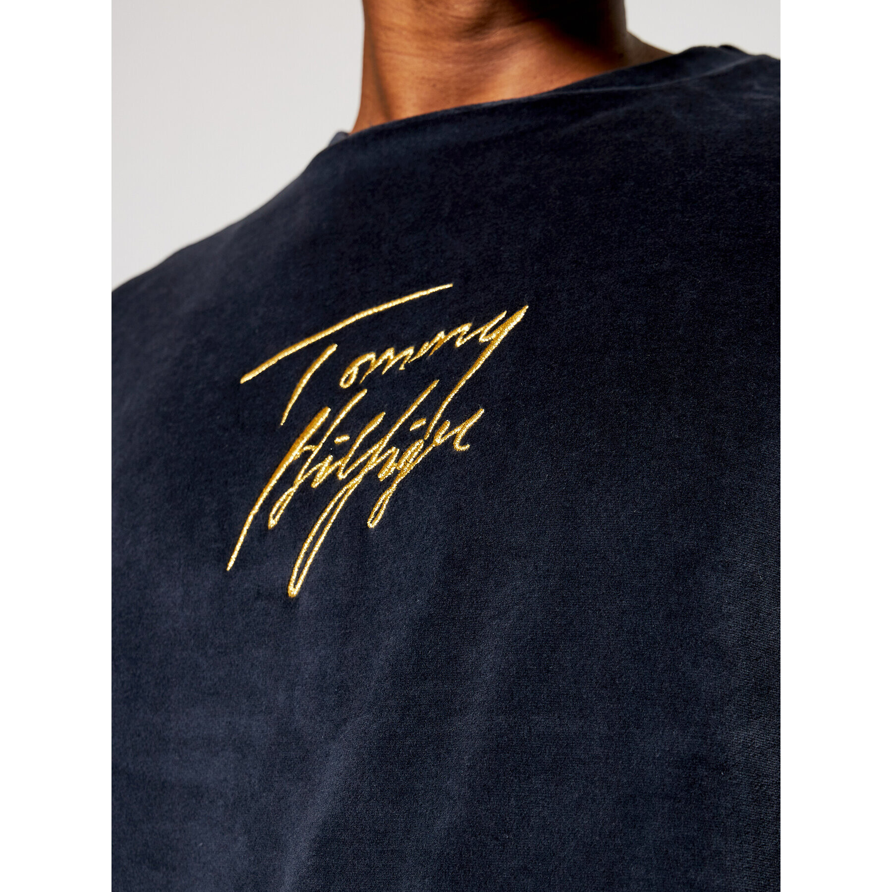 Tommy Hilfiger Mikina Track Ls Velour UM0UM01935 Tmavomodrá Regular Fit - Pepit.sk