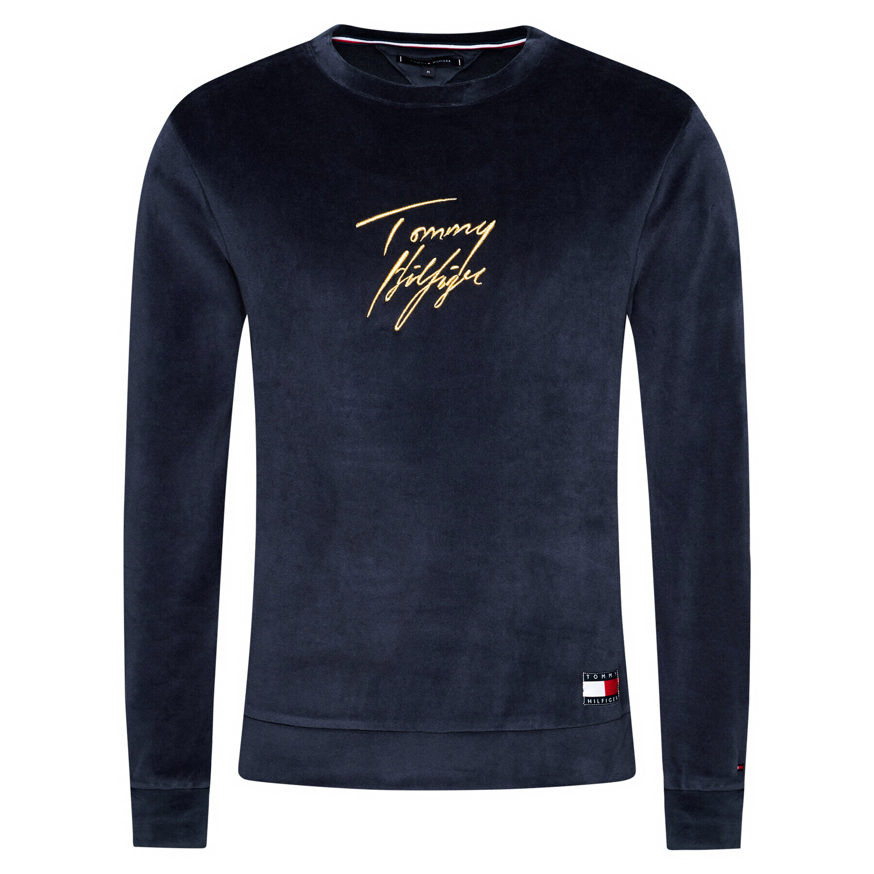 Tommy Hilfiger Mikina Track Ls Velour UM0UM01935 Tmavomodrá Regular Fit - Pepit.sk