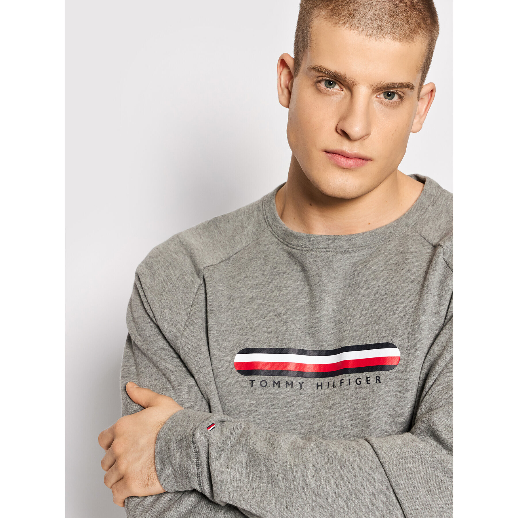 Tommy Hilfiger Mikina Track Top UM0UM02363 Sivá Regular Fit - Pepit.sk