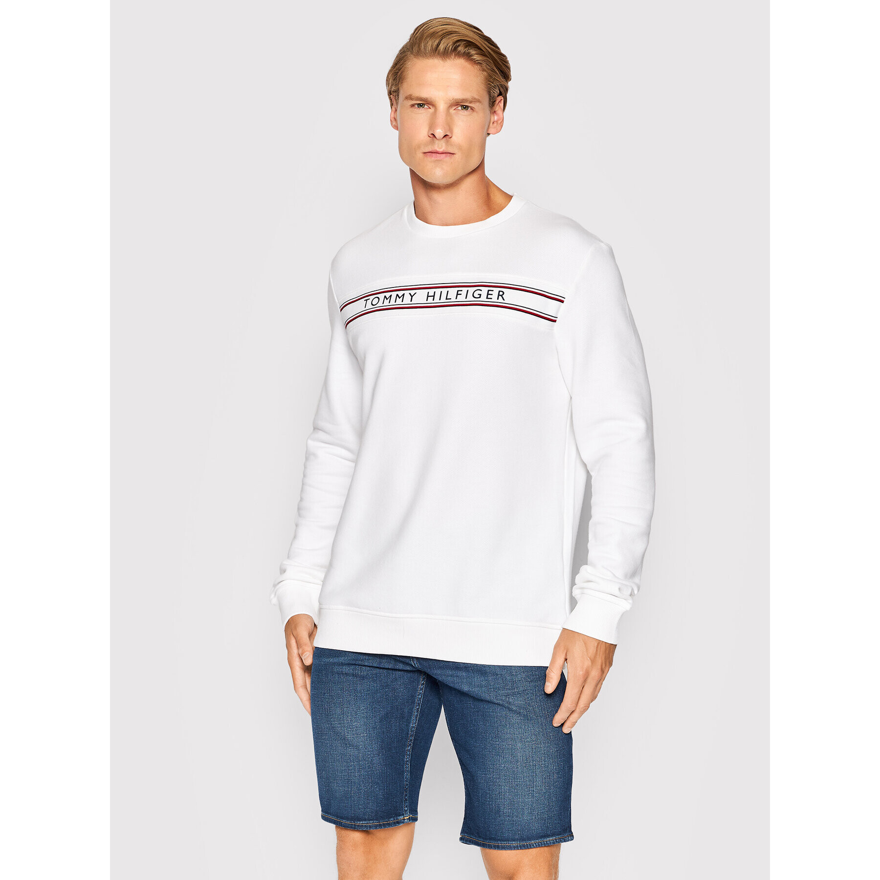 Tommy Hilfiger Mikina Track Top UM0UM02426 Biela Regular Fit - Pepit.sk