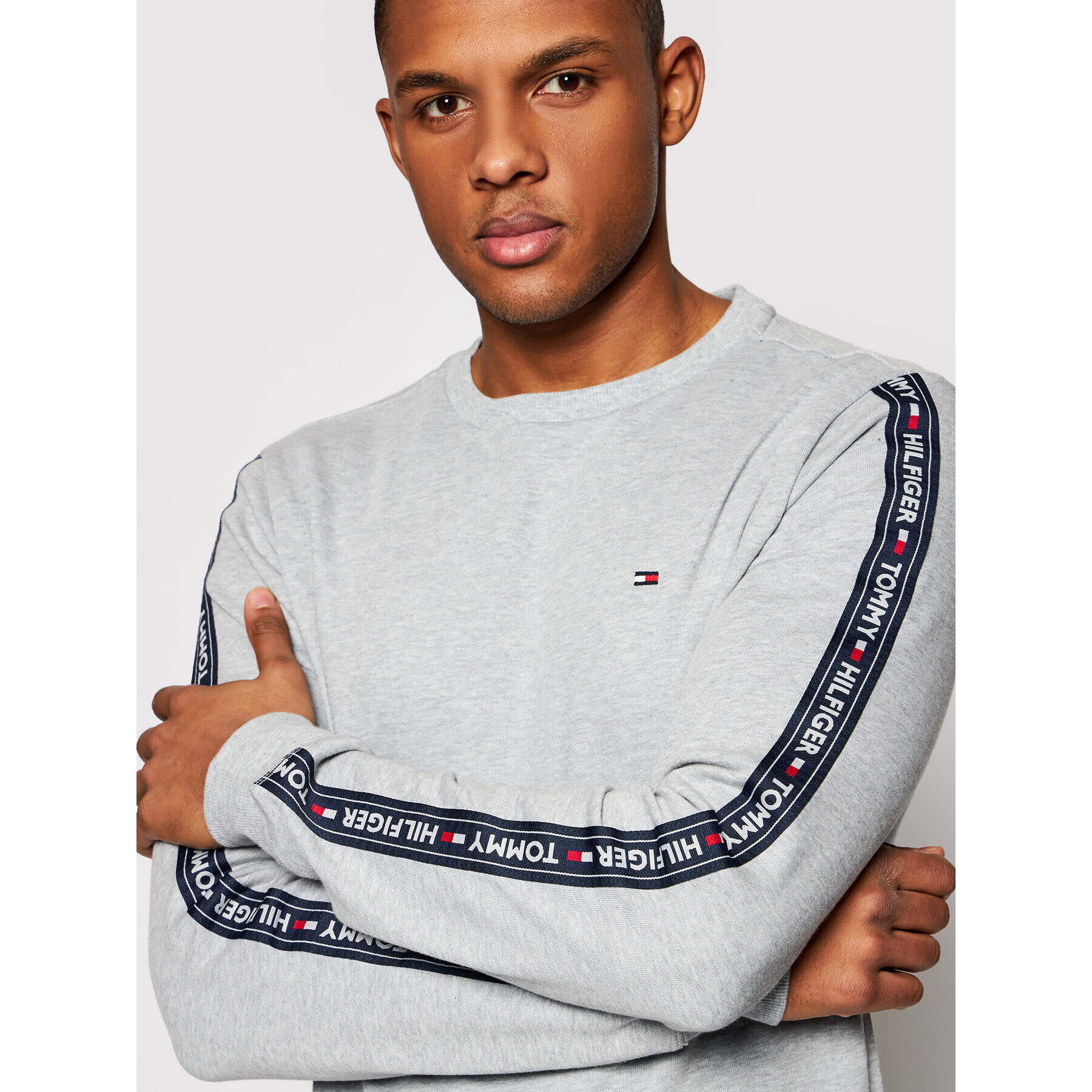 Tommy Hilfiger Mikina Track UM0UM00705 Sivá Regular Fit - Pepit.sk