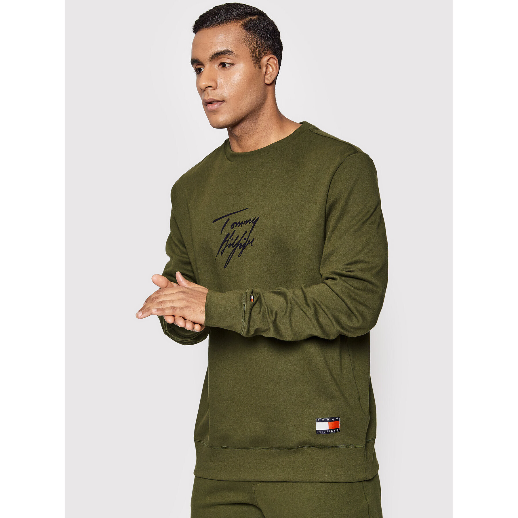 Tommy Hilfiger Mikina Track UM0UM01798 Zelená Regular Fit - Pepit.sk