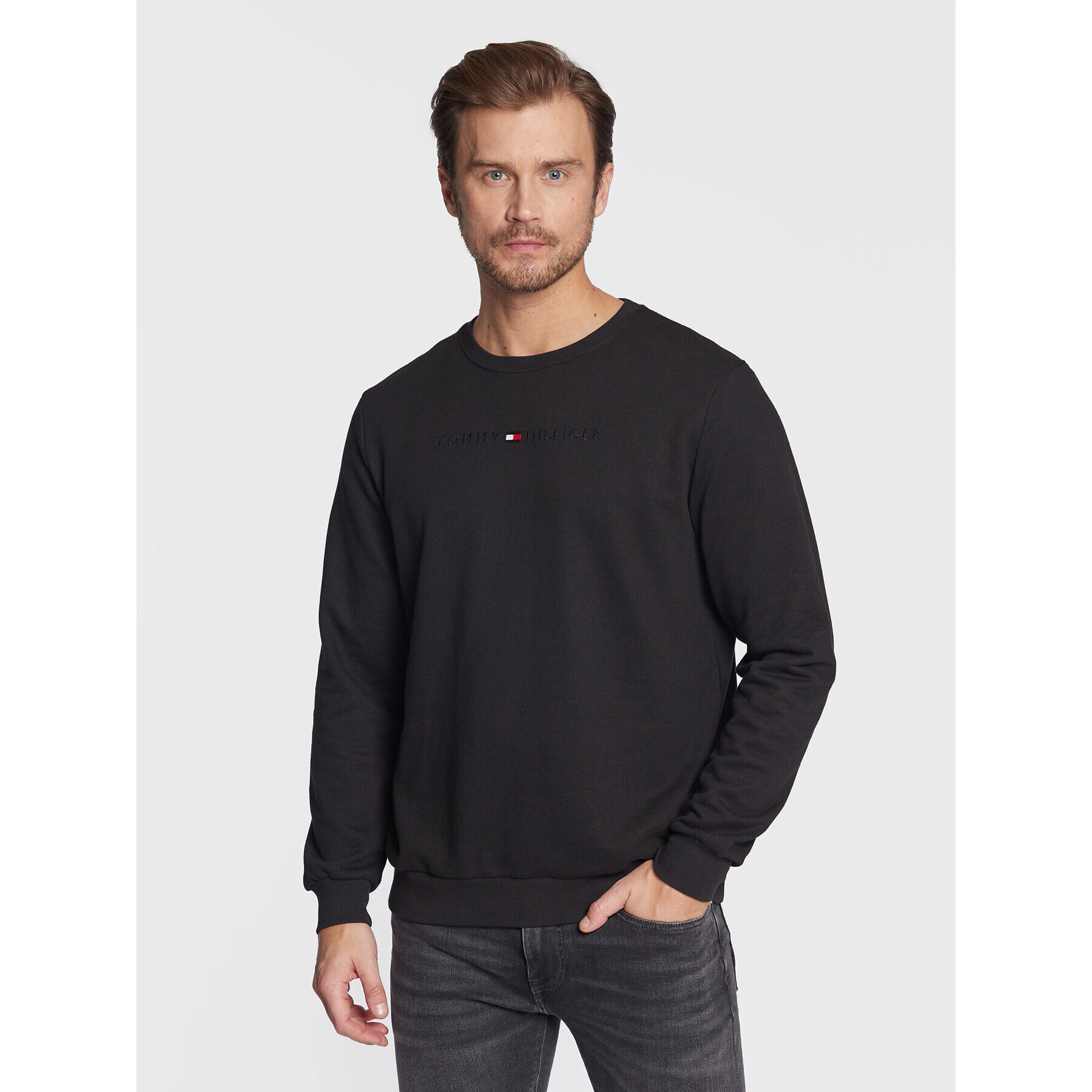 Tommy Hilfiger Mikina Track UM0UM02624 Čierna Relaxed Fit - Pepit.sk