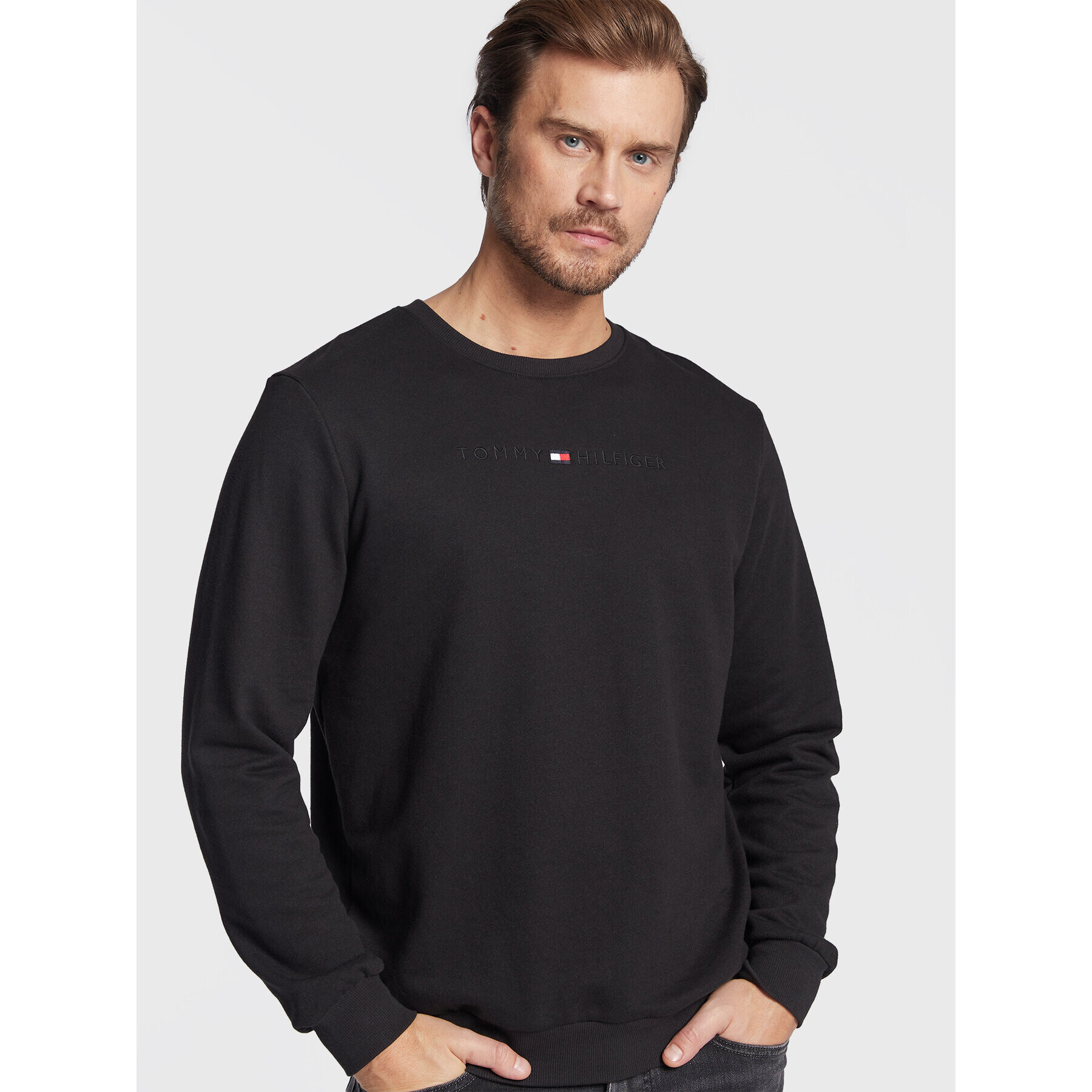 Tommy Hilfiger Mikina Track UM0UM02624 Čierna Relaxed Fit - Pepit.sk