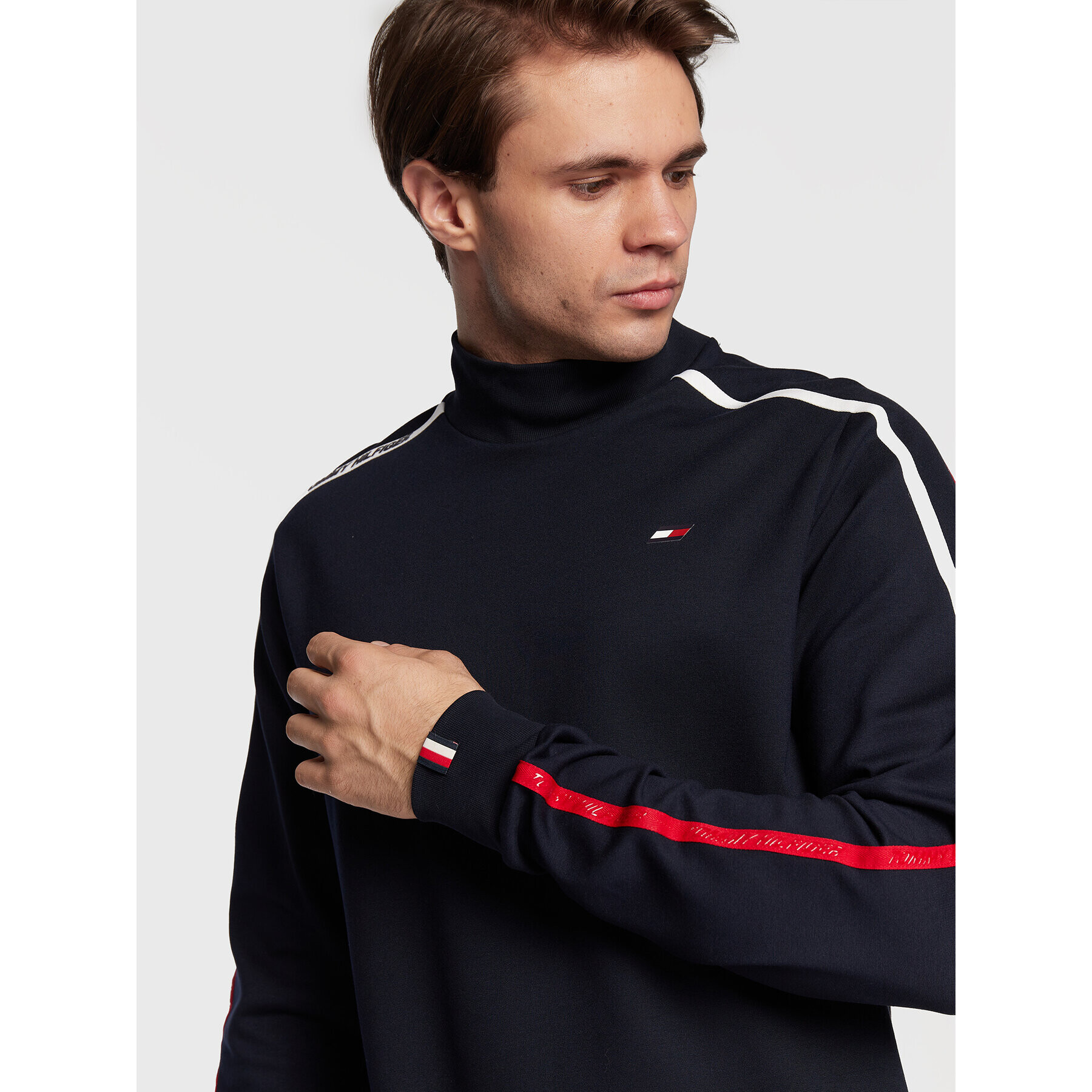 Tommy Hilfiger Mikina Trim Mock Neck MW0MW27554 Tmavomodrá Regular Fit - Pepit.sk