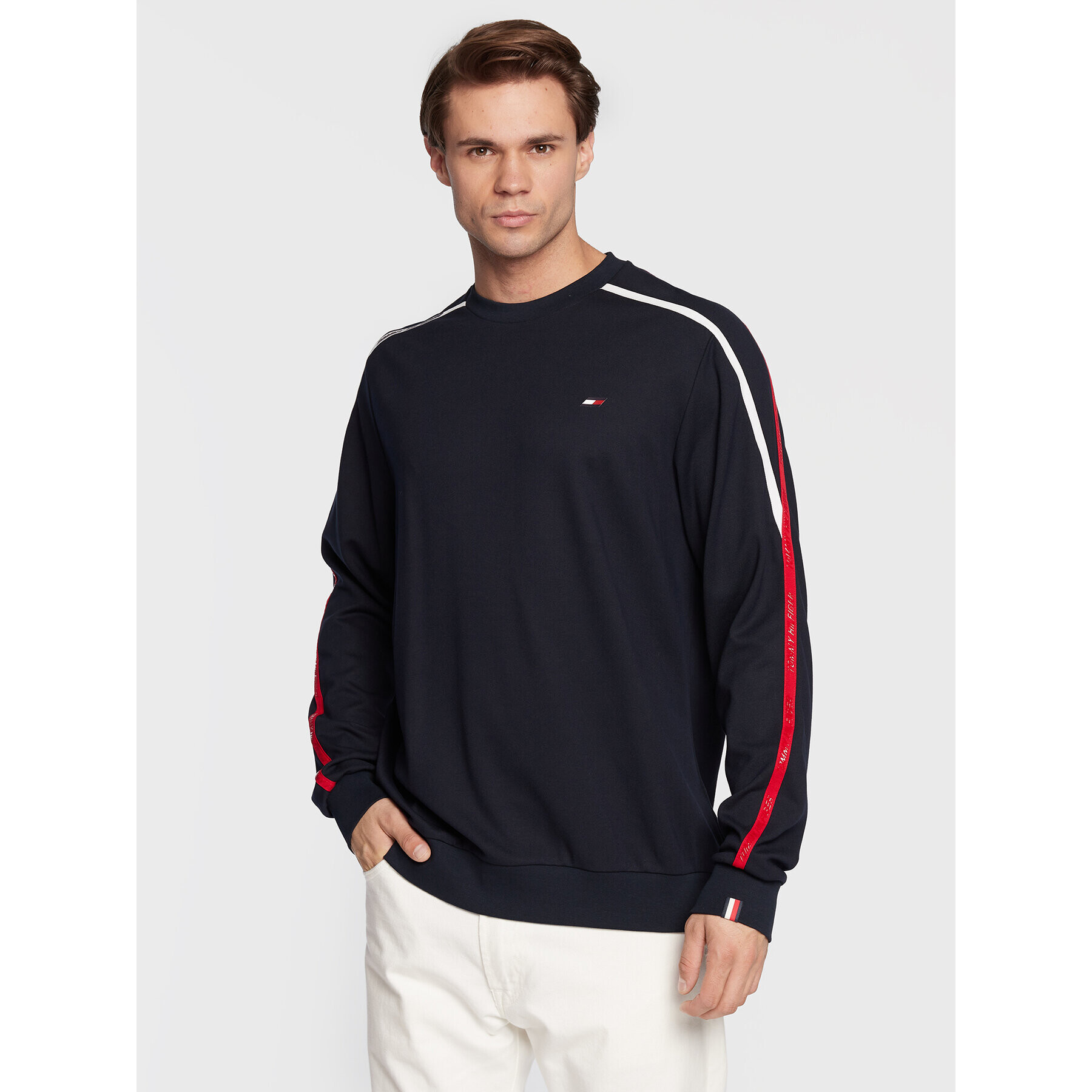 Tommy Hilfiger Mikina Trim MW0MW27552 Tmavomodrá Relaxed Fit - Pepit.sk