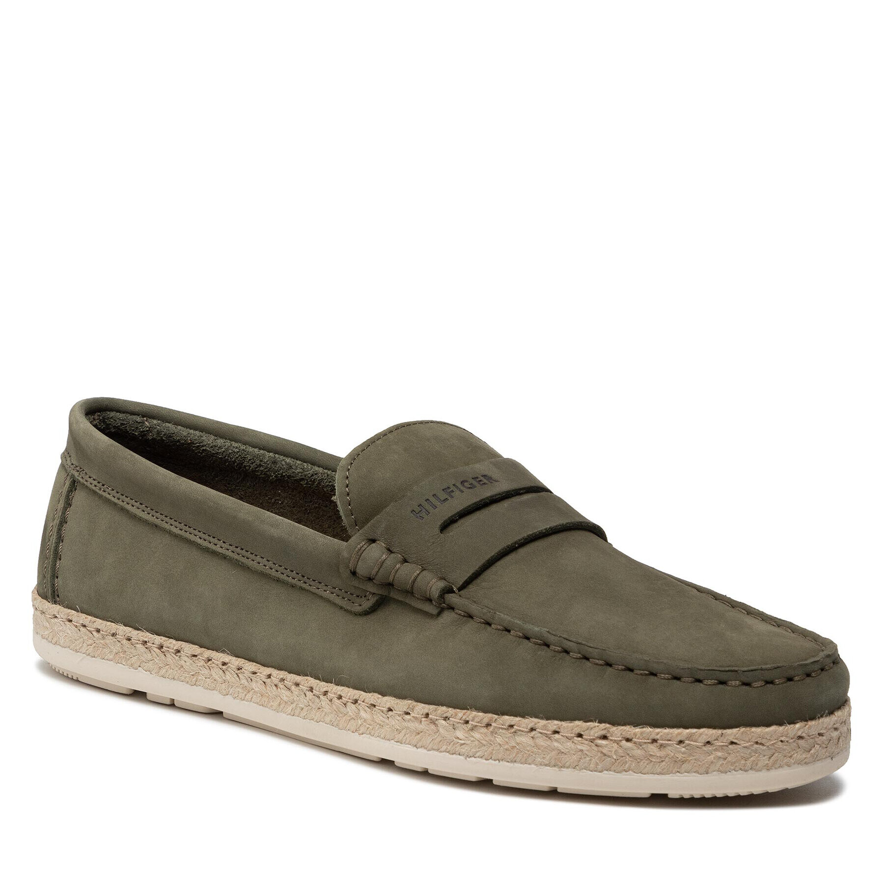 Tommy Hilfiger Mokasíny Jute Nubuck Mocassin FM0FM03961 Zelená - Pepit.sk