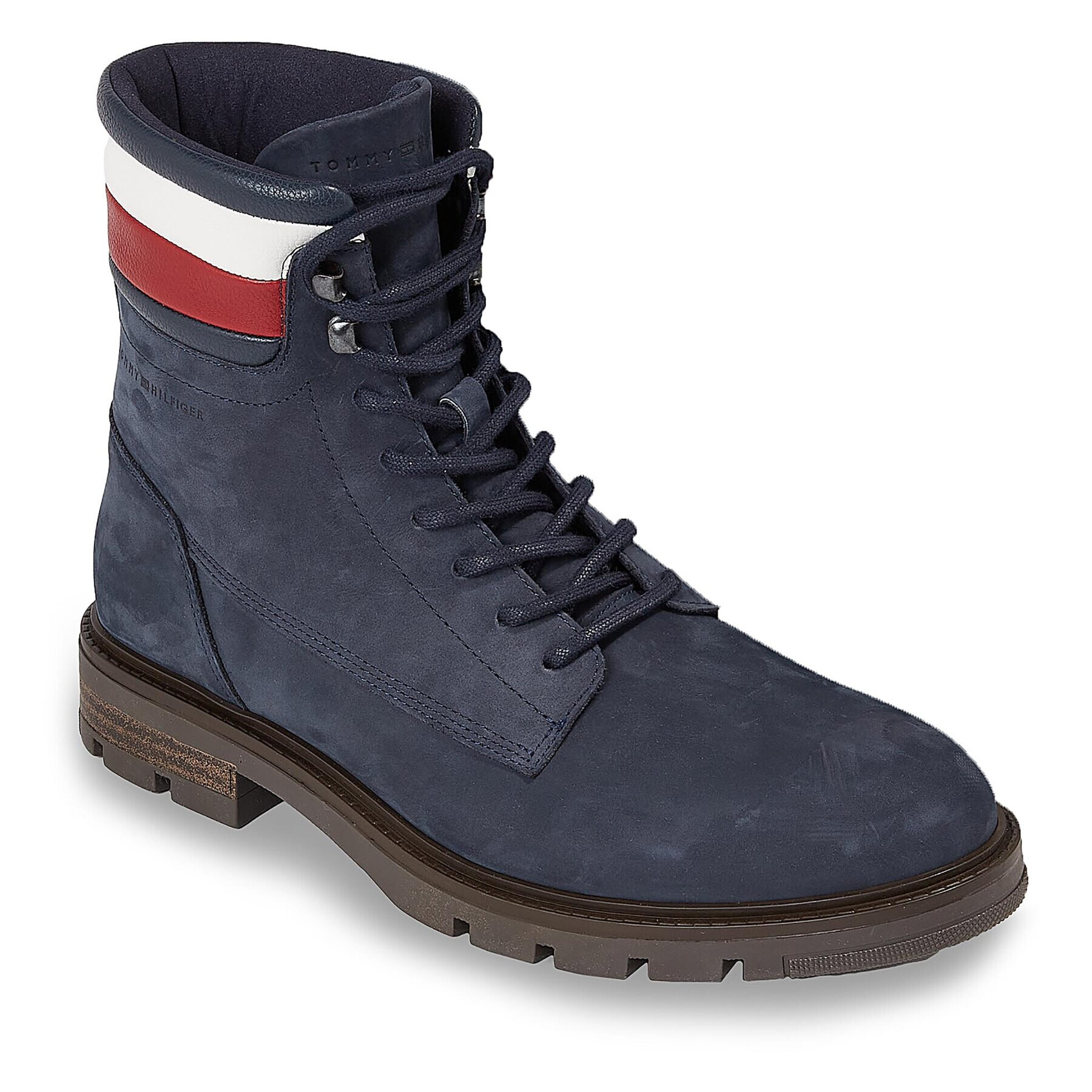 Tommy Hilfiger Outdoorová obuv Corporate Hilfiger Nubuck Boot FM0FM04801 Modrá - Pepit.sk