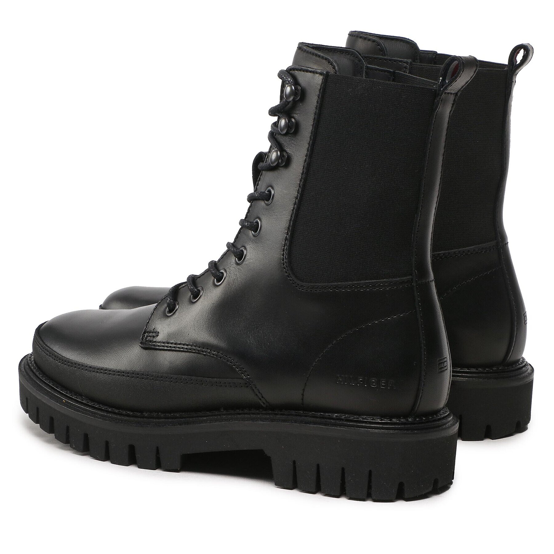 Tommy Hilfiger Outdoorová obuv Premium Casual Chunky Lth Boot FM0FM04187 Čierna - Pepit.sk